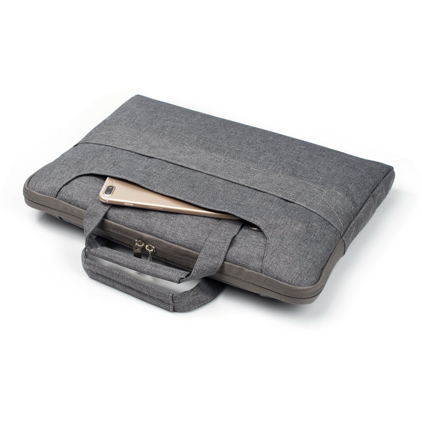 Laptop Shoulder Bag Briefcase Sleeve for 15-16" Laptops - Water Resistant - Grey