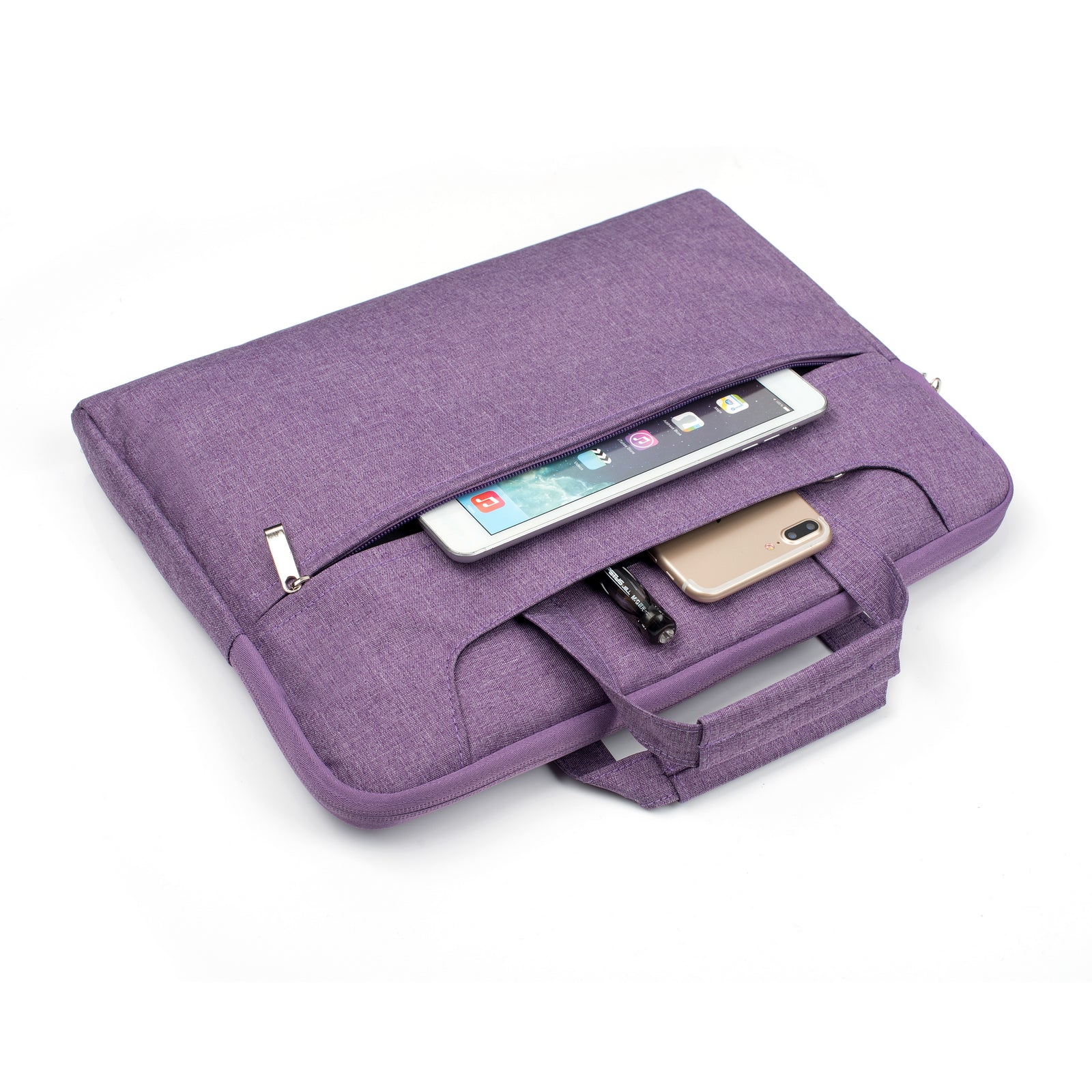 Laptop Shoulder Bag Briefcase Sleeve for 15-16" Laptops - Water Resistant - Purple