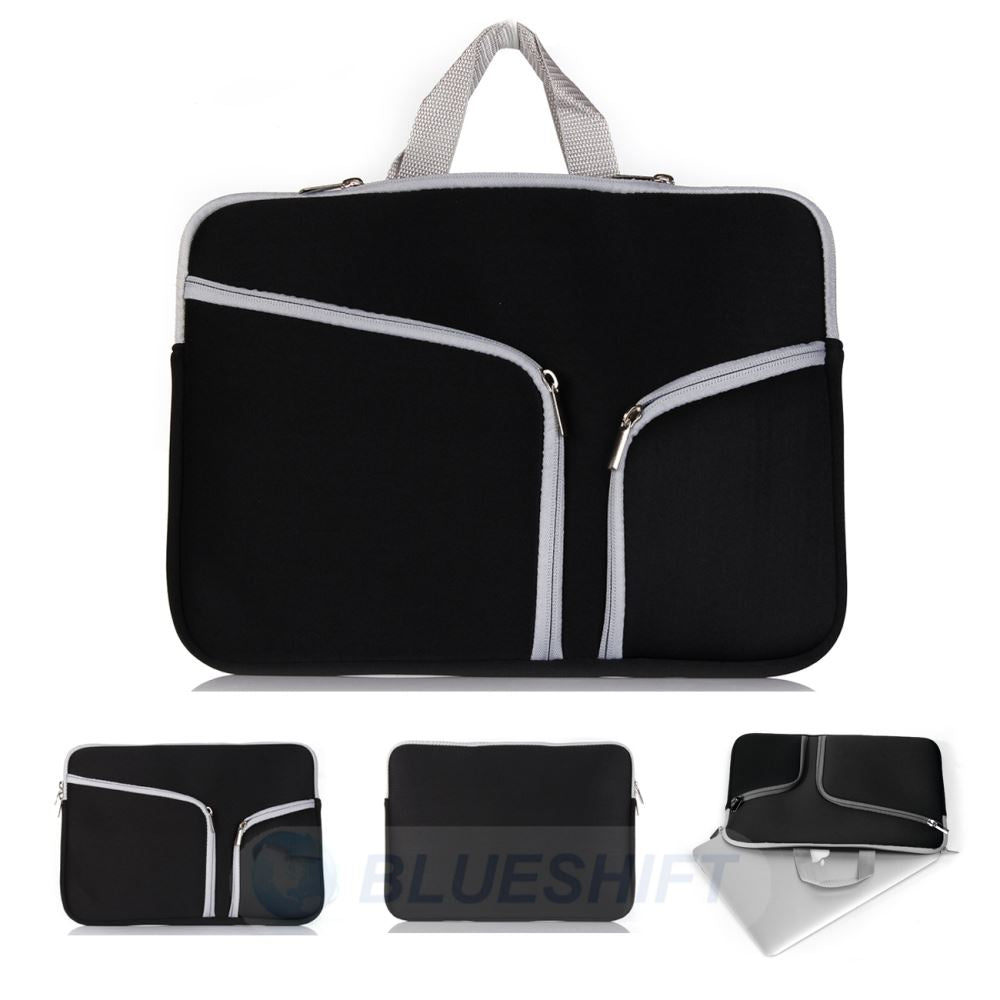 Neoprene Laptop Sleeve Case for 11-12" Laptops - Fits MacBook Air 11" & MacBook 12" - Black