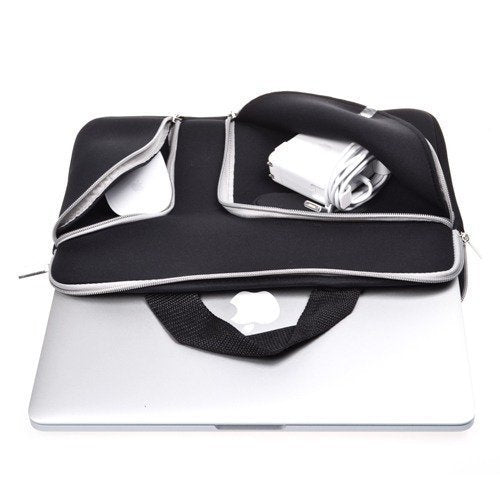 Neoprene Laptop Sleeve Case for 11-12" Laptops - Fits MacBook Air 11" & MacBook 12" - Black