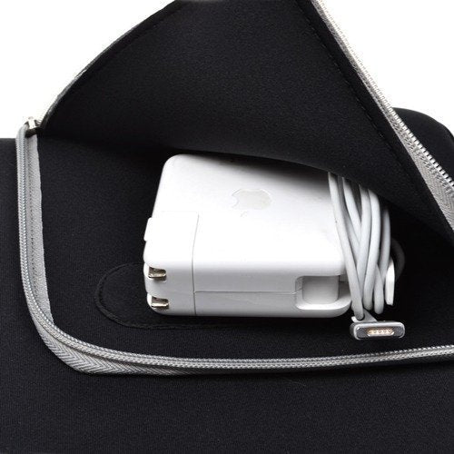 Neoprene Laptop Sleeve Case for 11-12" Laptops - Fits MacBook Air 11" & MacBook 12" - Black