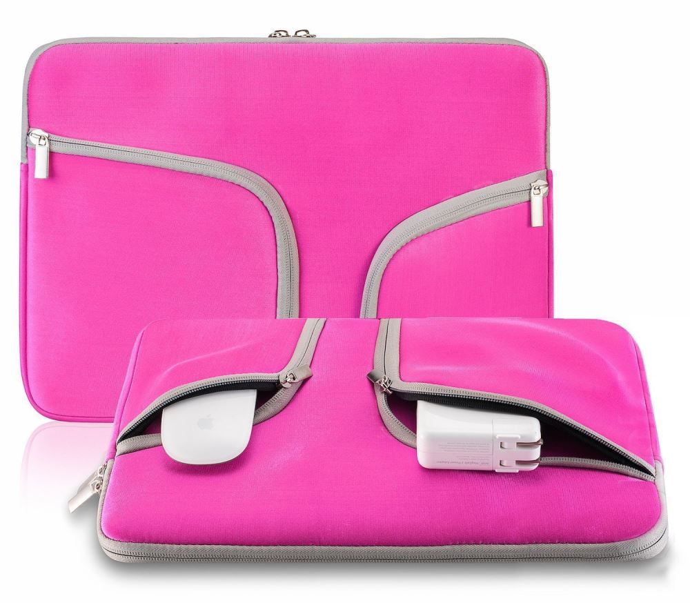 Neoprene Laptop Sleeve Case for 13-14" Laptops - Fits MacBook Air 13", MacBook Neo 13" & MacBook Pro 14" - Pink
