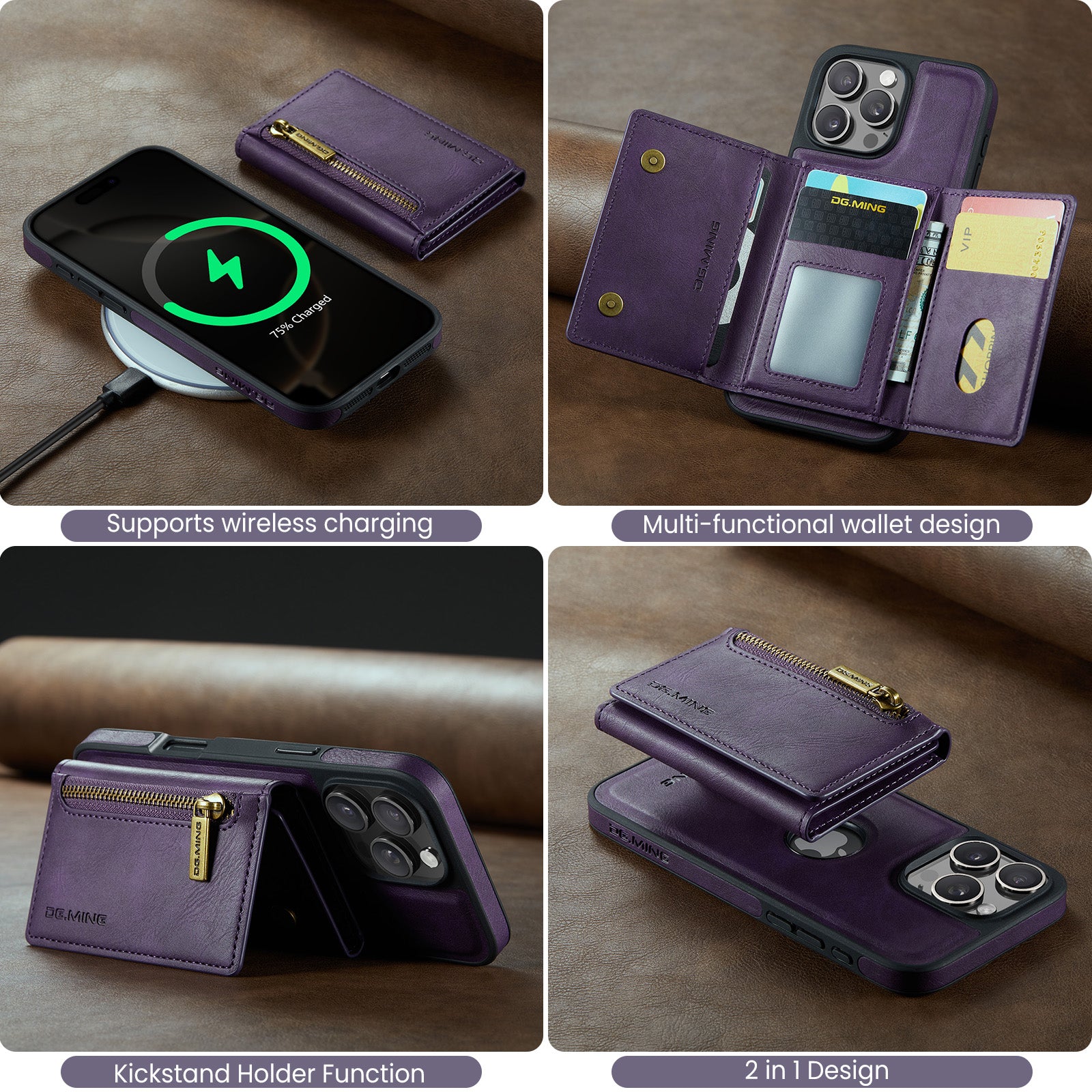 DG.Ming Magnetic Wallet Case for iPhone 16 Pro Max