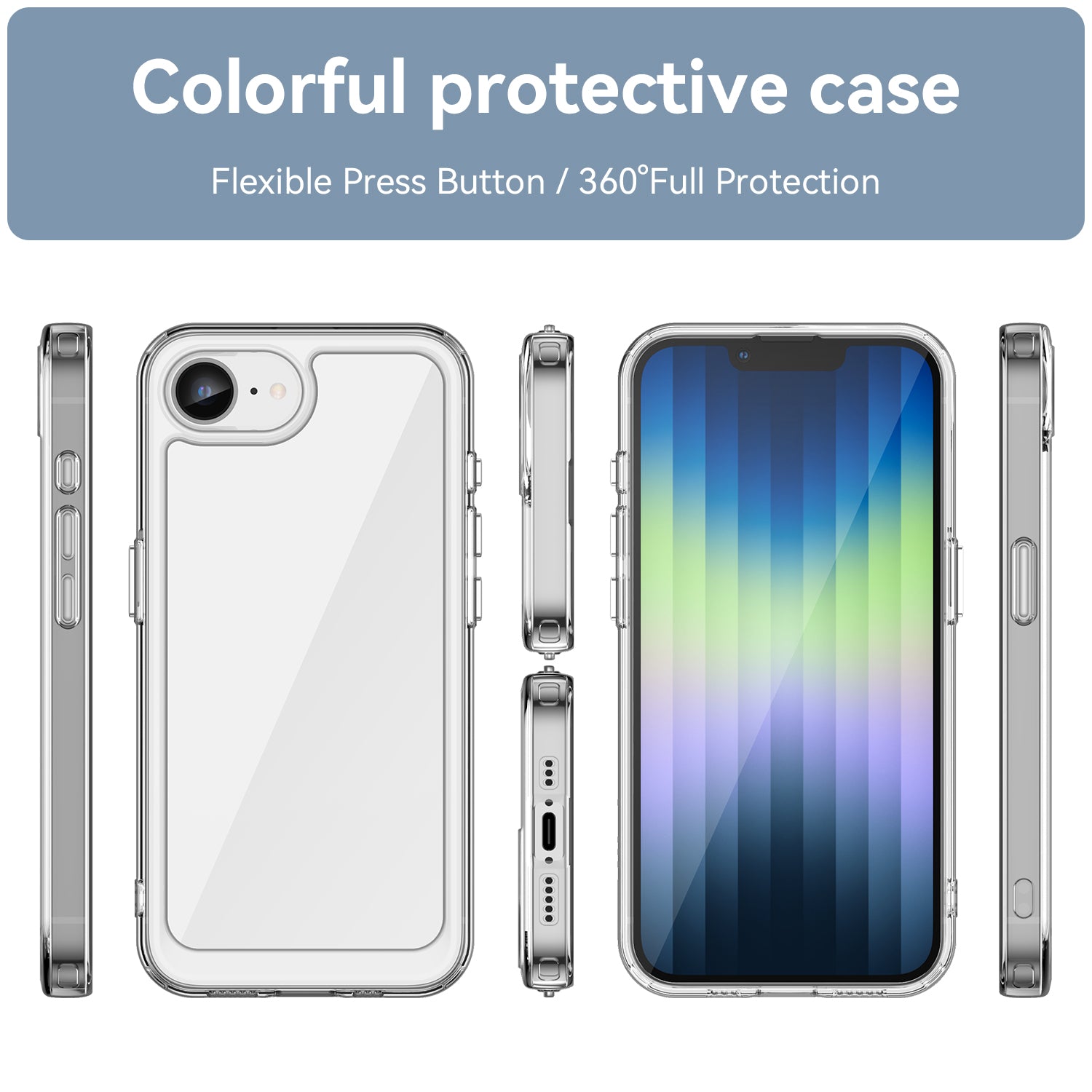 iPhone 16e 17e Soft TPU Bumper Case Clear