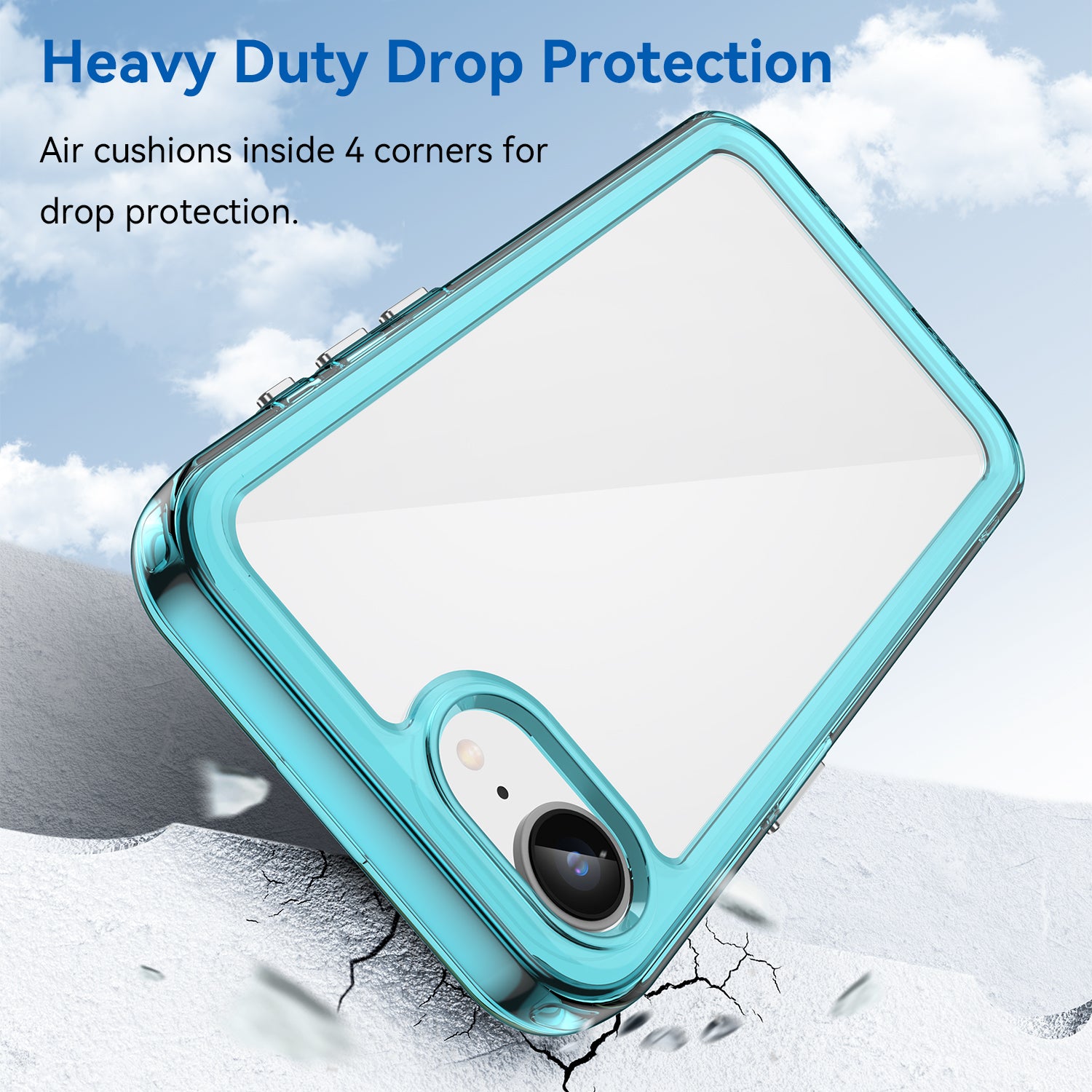iPhone 16e 17e Soft TPU Bumper Case Clear Blue