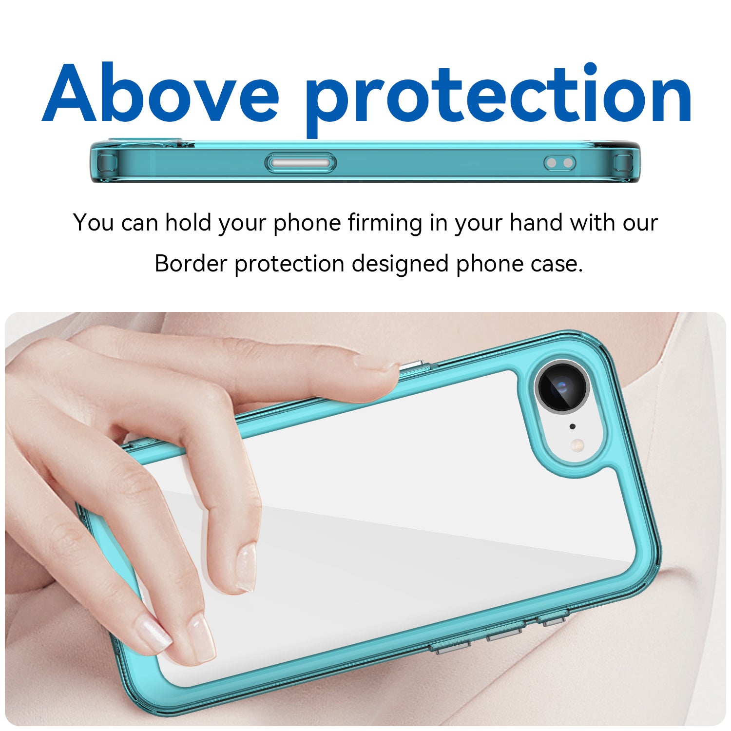 iPhone 16e 17e Soft TPU Bumper Case Clear Blue