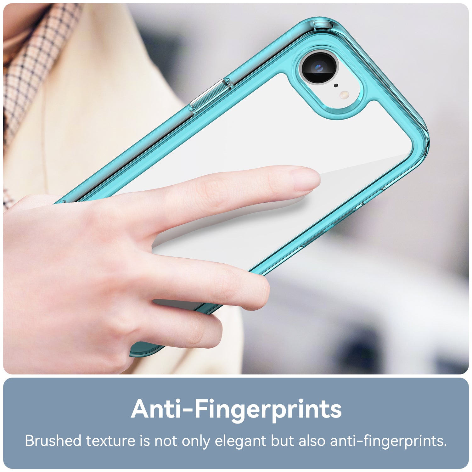 iPhone 16e 17e Soft TPU Bumper Case Clear Blue