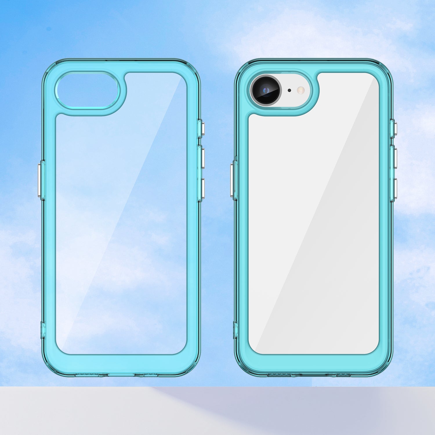 iPhone 16e 17e Soft TPU Bumper Case Clear Blue