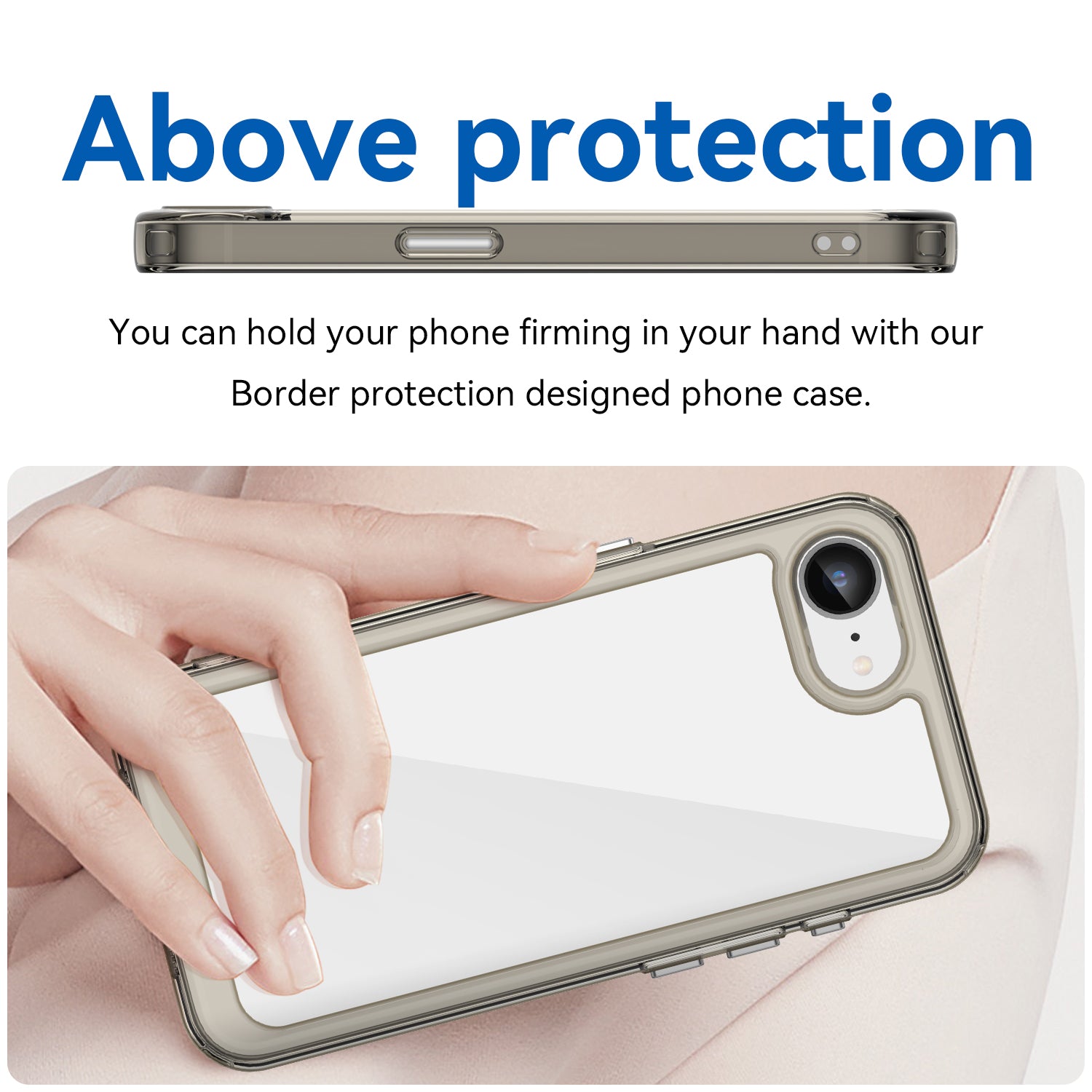iPhone 16e 17e Soft TPU Bumper Case Clear Gray