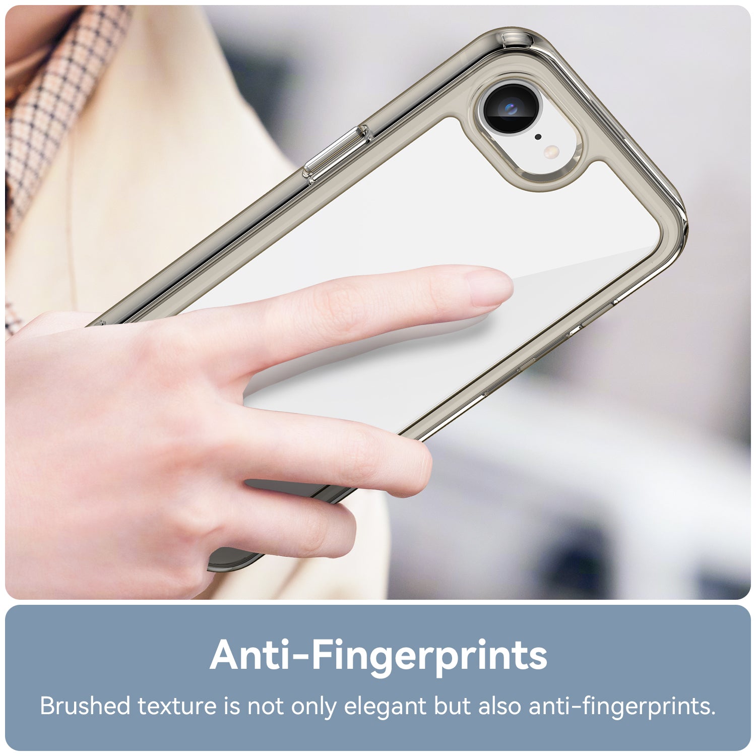iPhone 16e 17e Soft TPU Bumper Case Clear Gray