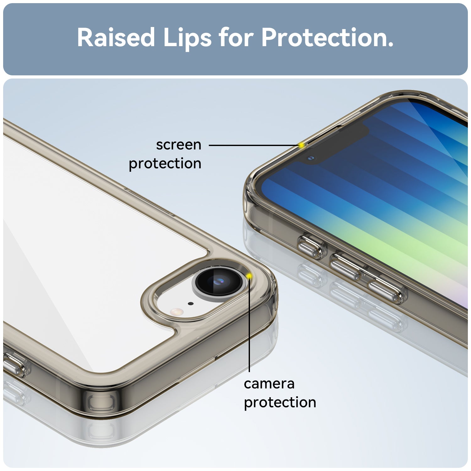 iPhone 16e 17e Soft TPU Bumper Case Clear Gray