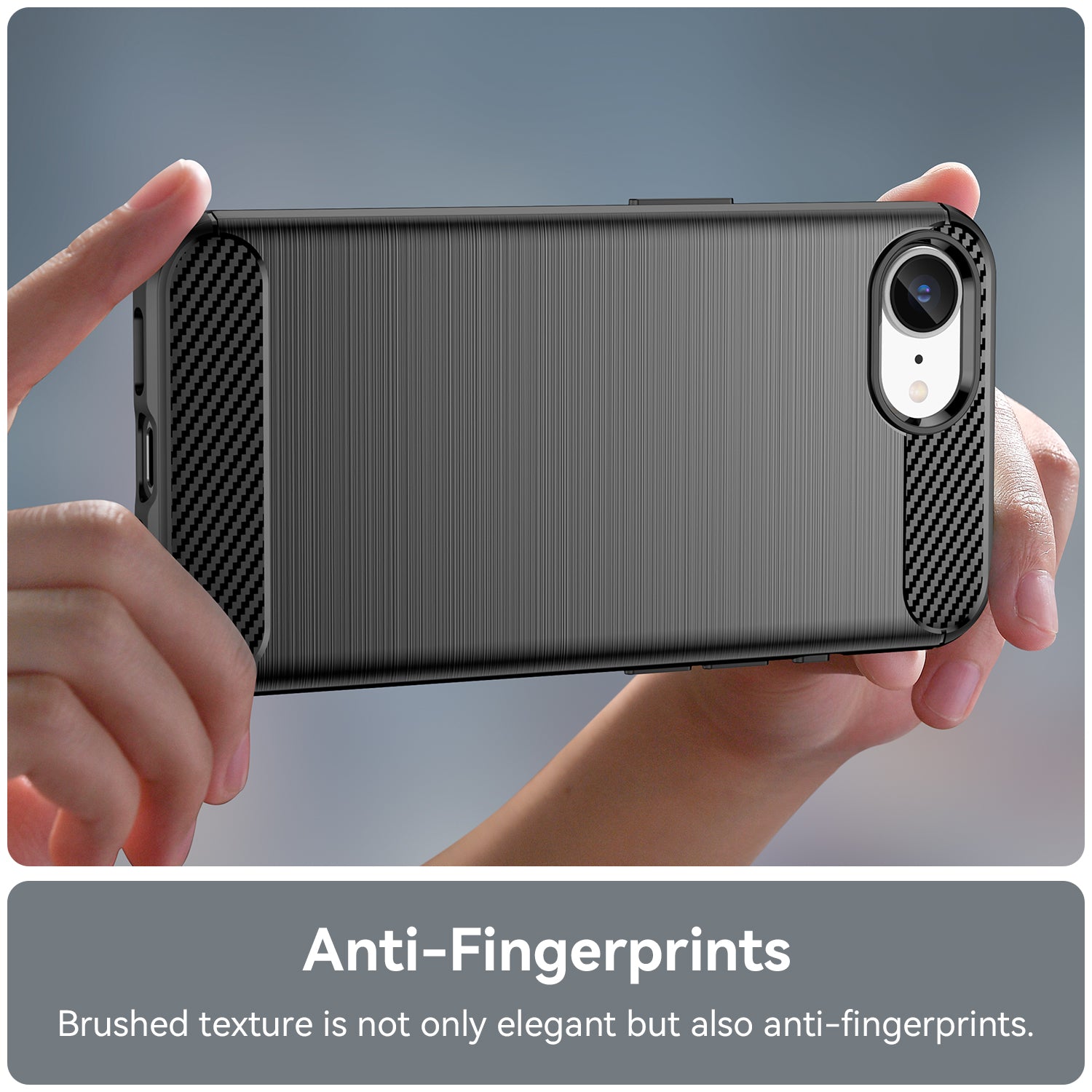 iPhone 16e 17e Carbon Fibre TPU Case Slim Shockproof Cover Black