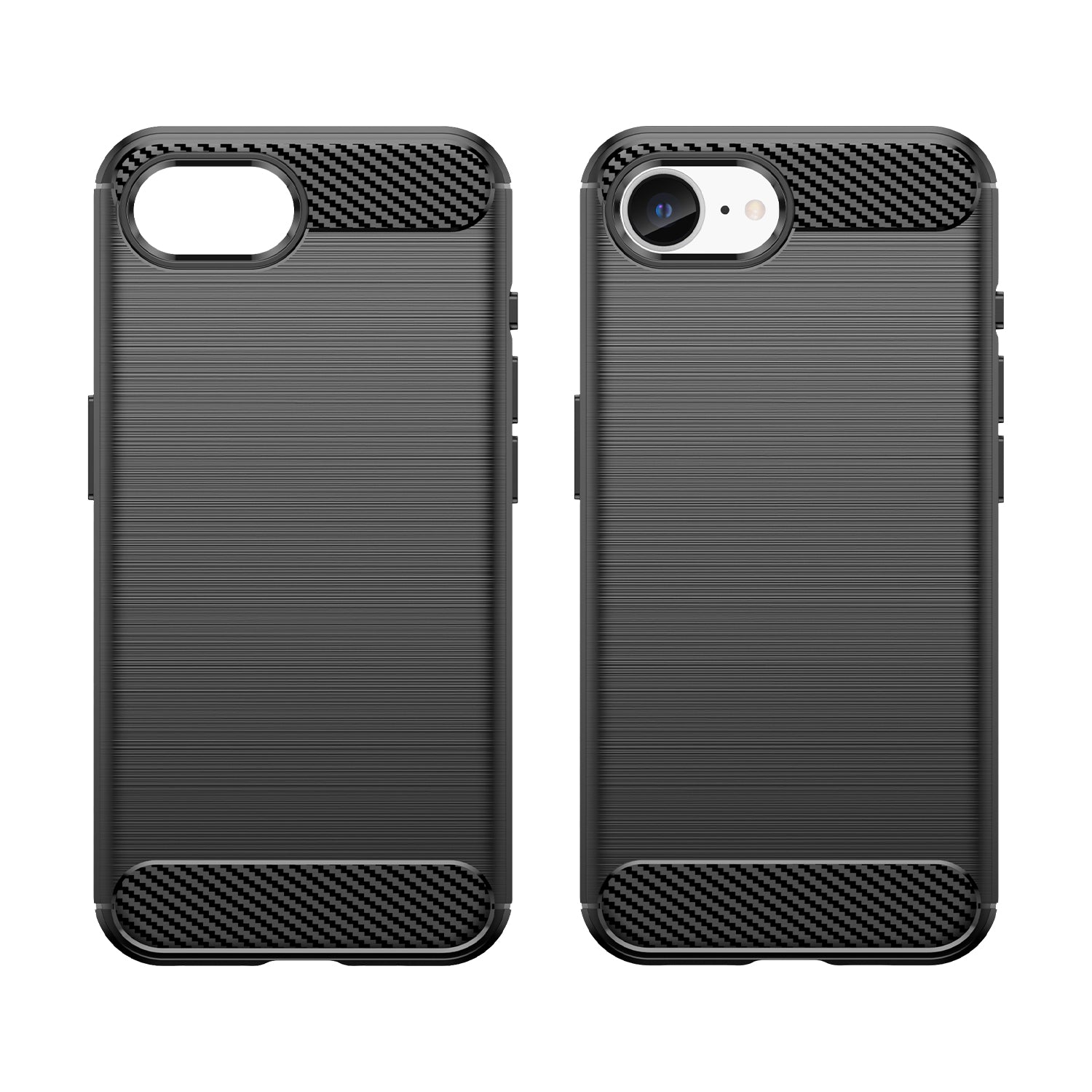 iPhone 16e 17e Carbon Fibre TPU Case Slim Shockproof Cover Black