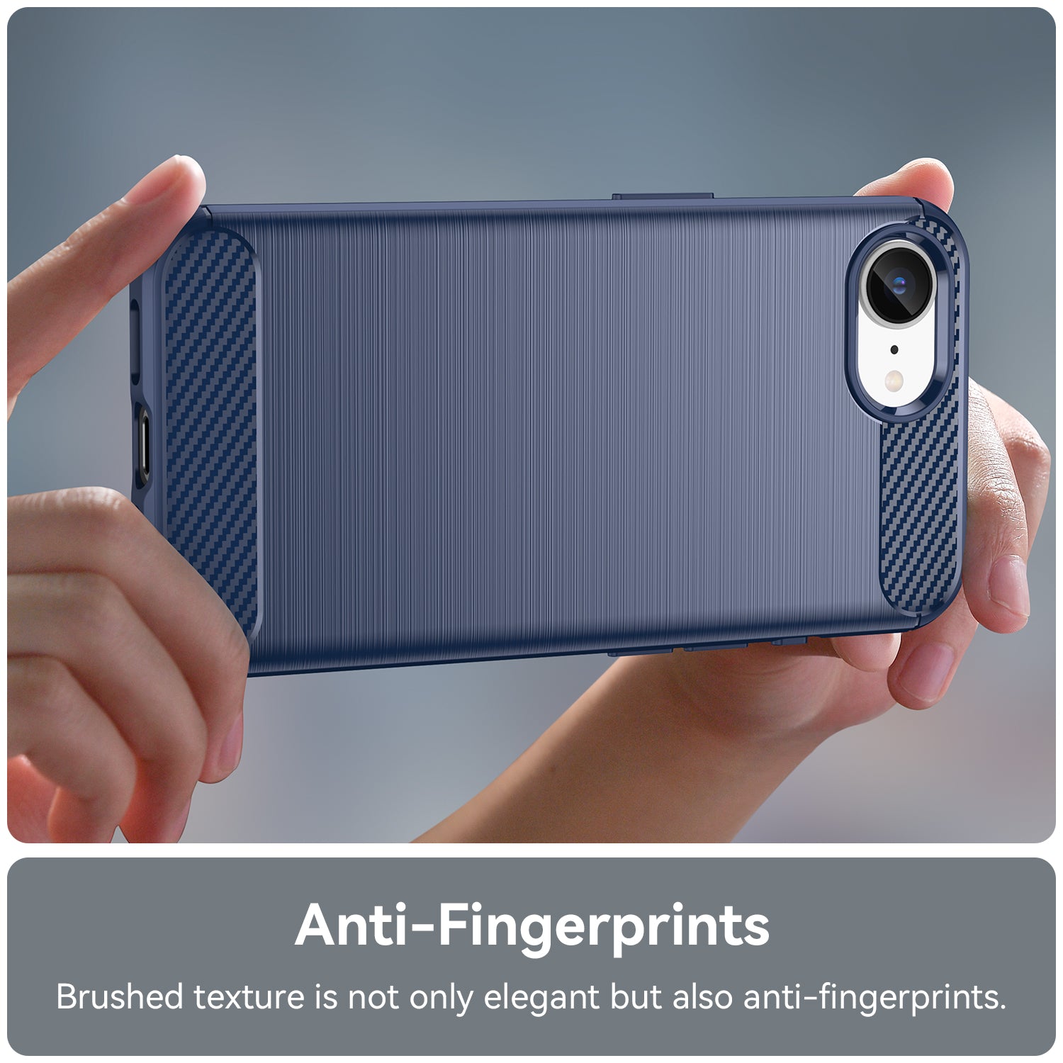 iPhone 16e 17e Carbon Fibre TPU Case Slim Shockproof Cover Navy