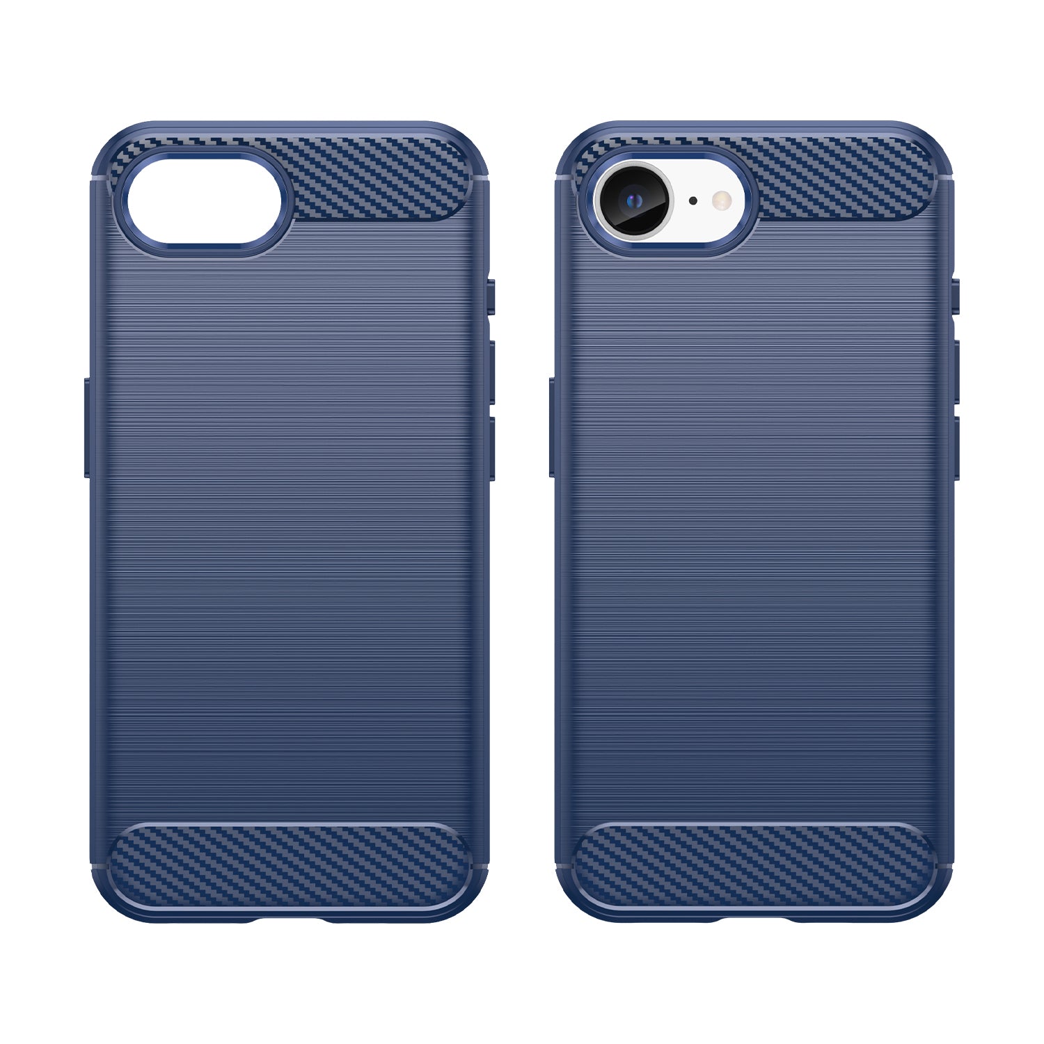 iPhone 16e 17e Carbon Fibre TPU Case Slim Shockproof Cover Navy
