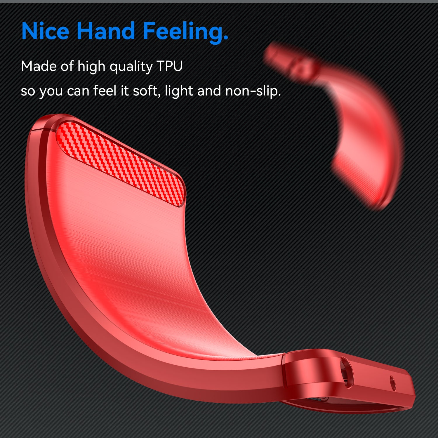 iPhone 16e 17e Carbon Fibre TPU Case Slim Shockproof Cover Red