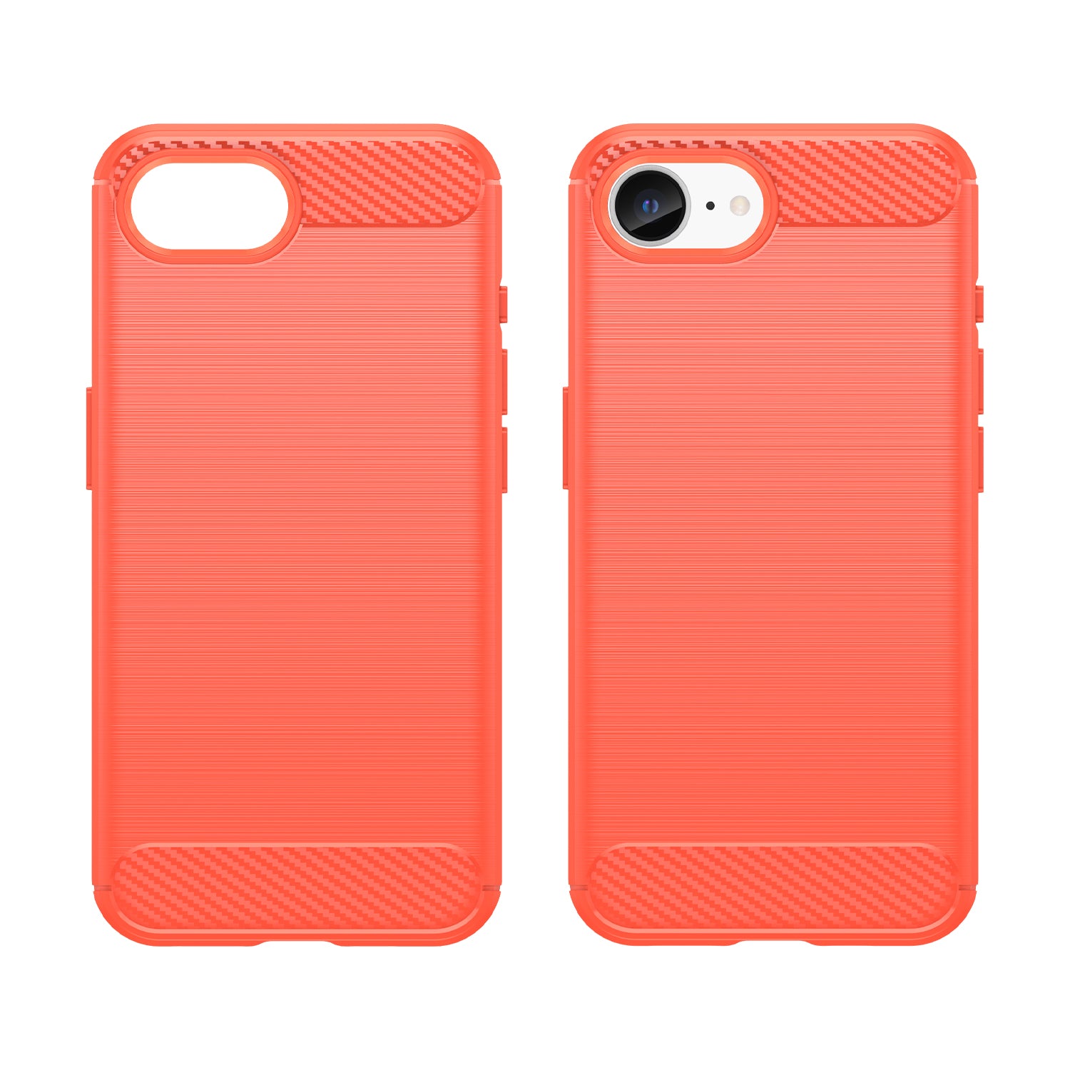 iPhone 16e 17e Carbon Fibre TPU Case Slim Shockproof Cover Red