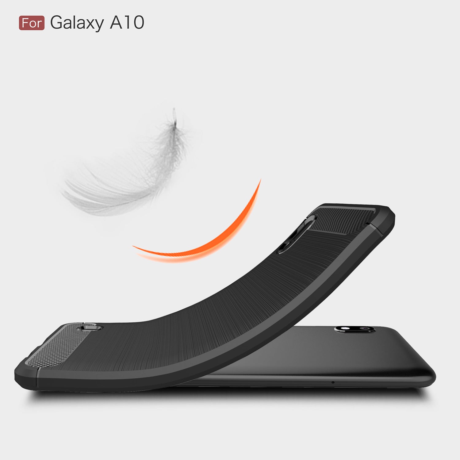 Samsung A10 Carbon Fibre TPU Case Slim Shockproof Cover Black