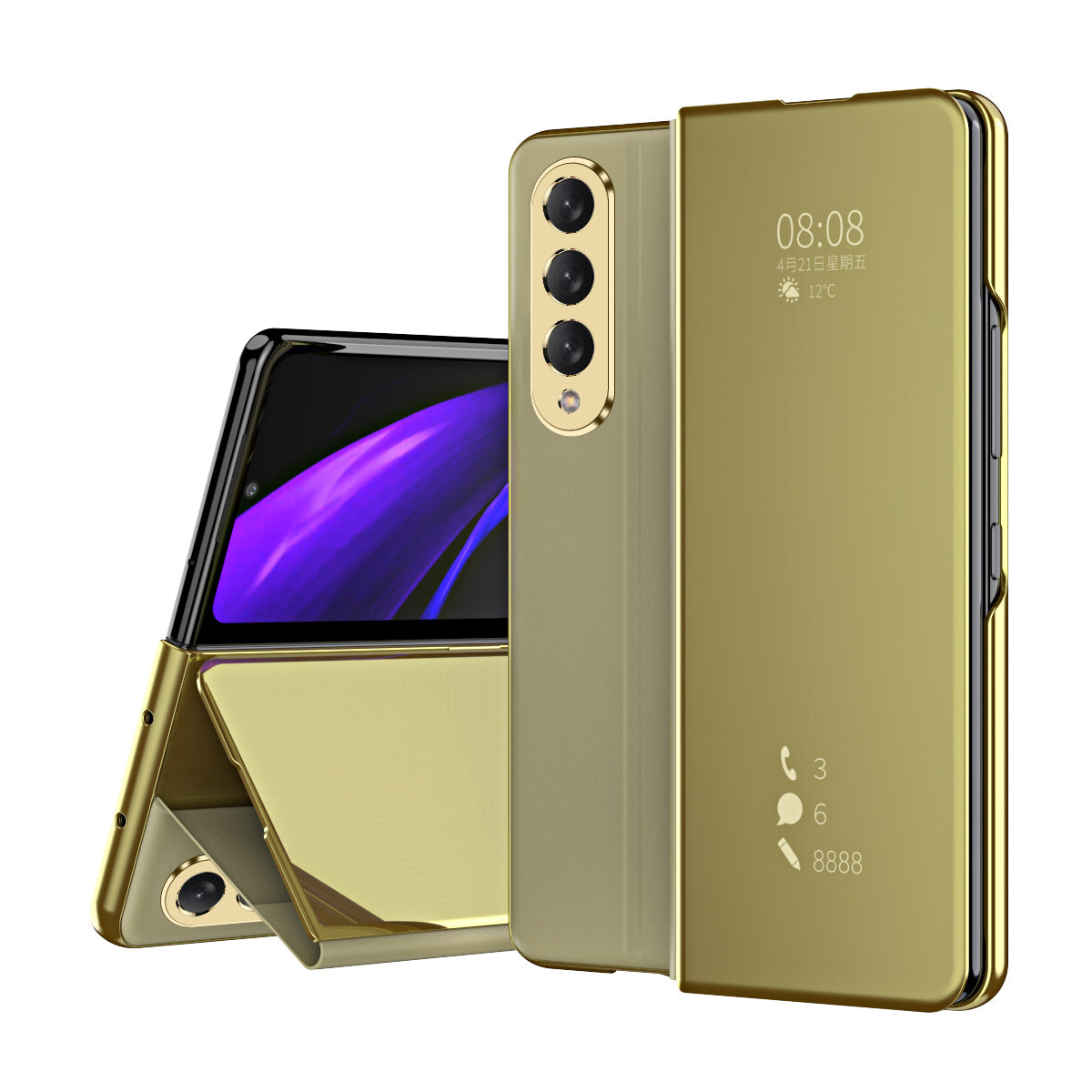 Samsung Galaxy Z Fold3 5G Mirror Folio Case (Gold)