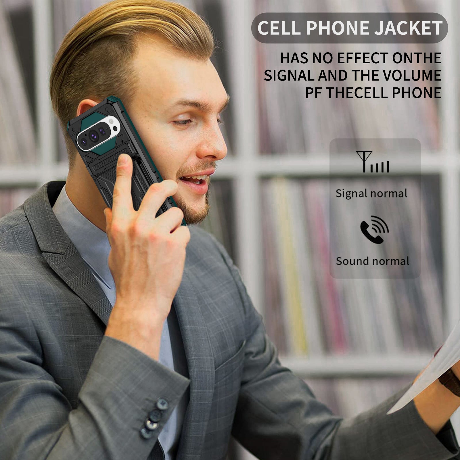 Google Pixel 9Pro Heavy Duty Kickstand Card Holder Case Shockproof Teal