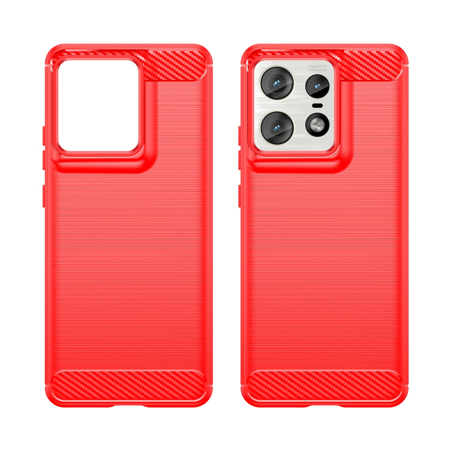 Motorola Moto Edge 50Pro Carbon Fibre TPU Case Slim Shockproof Cover Red