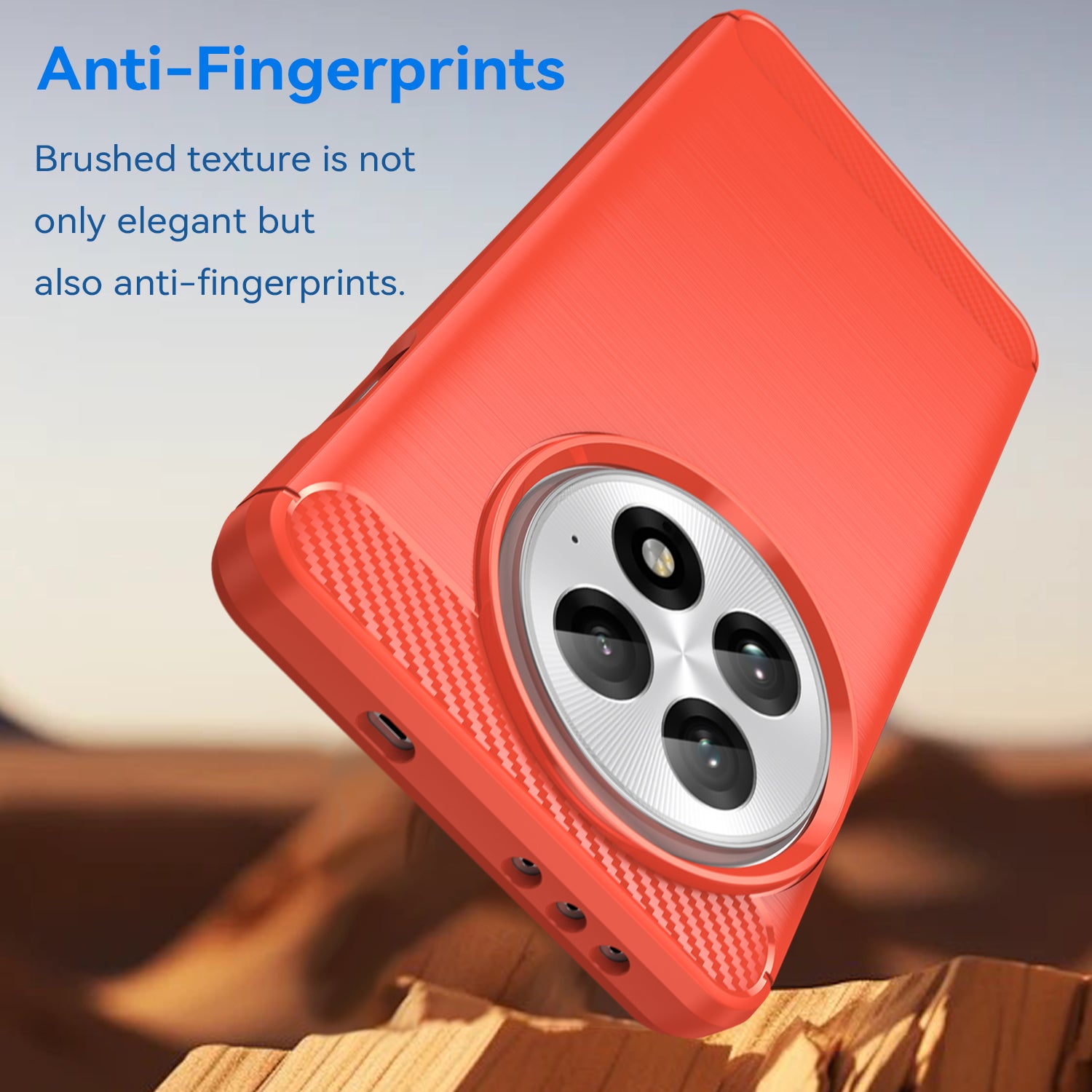 OnePlus 13 Carbon Fibre TPU Case Slim Shockproof Cover Red