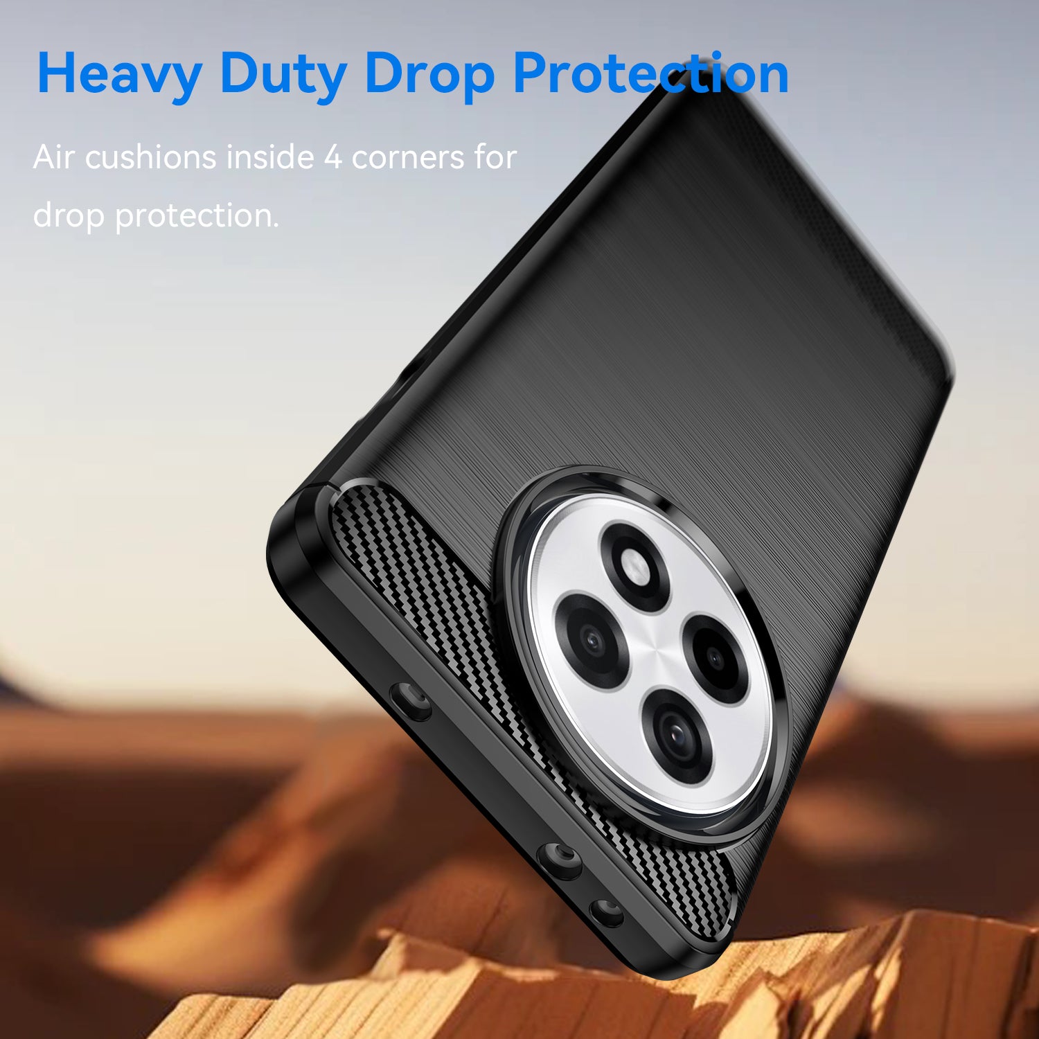 OnePlus 13R 5G Carbon Fibre TPU Case Slim Shockproof Cover Black