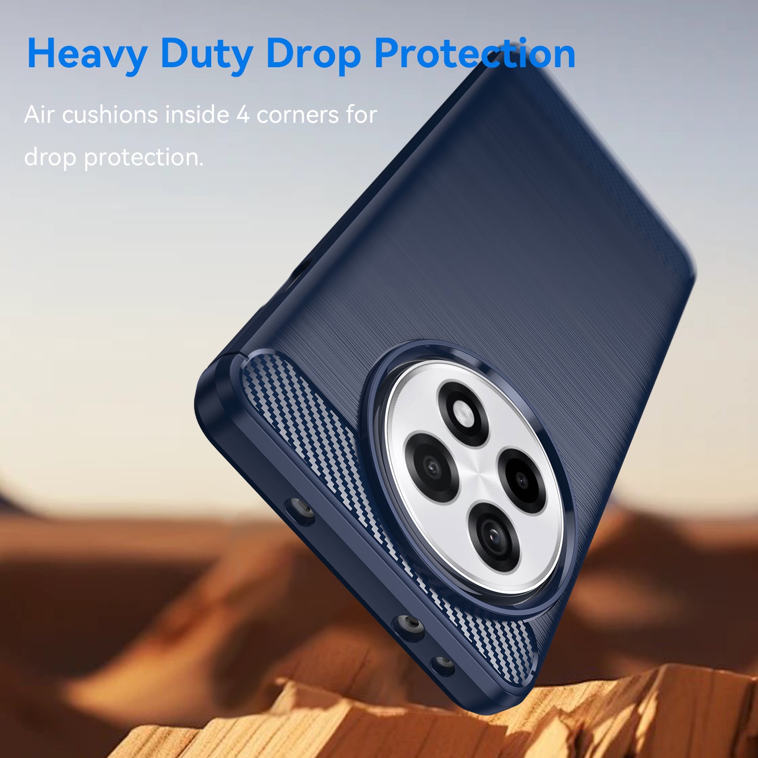 OnePlus 13R 5G Carbon Fibre TPU Case Slim Shockproof Cover Navy