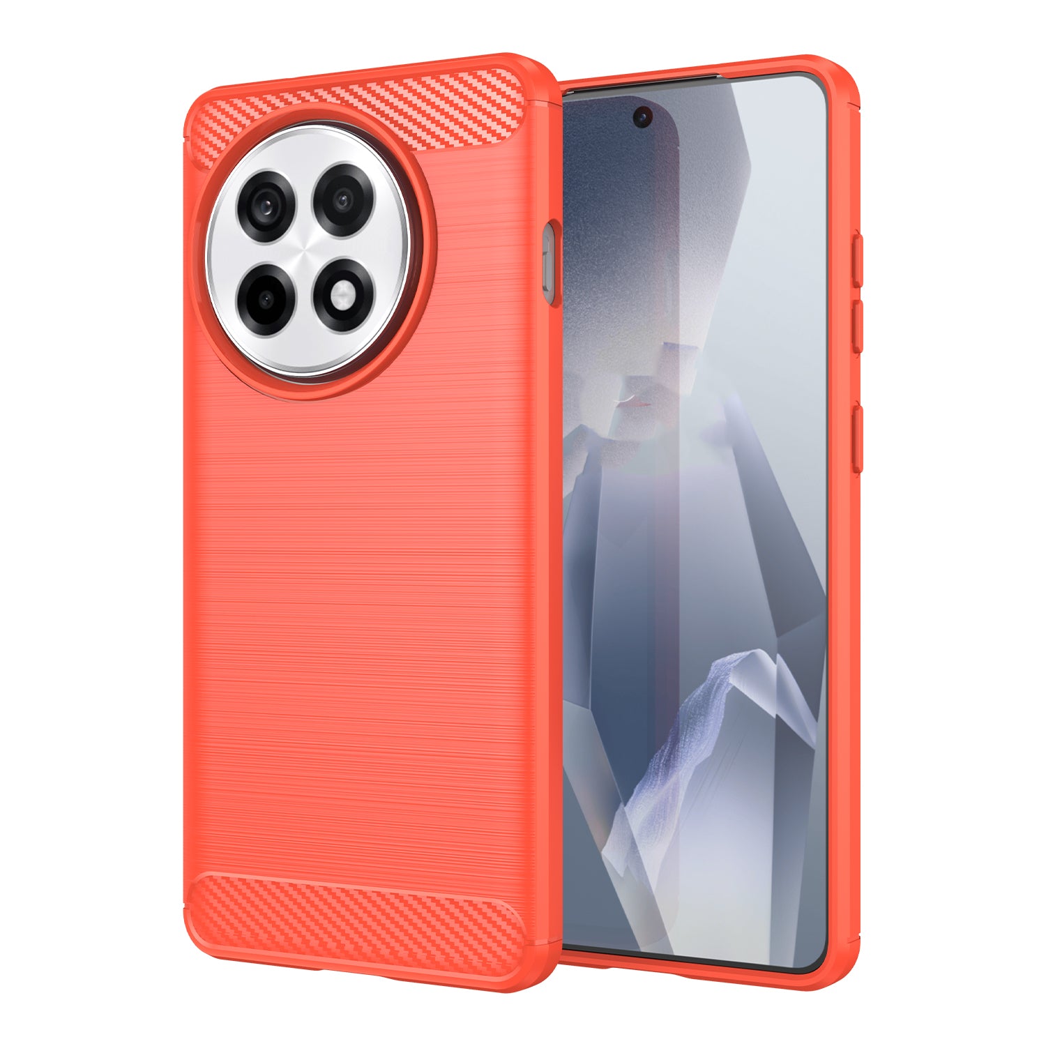 OnePlus 13R 5G Carbon Fibre TPU Case Slim Shockproof Cover Red