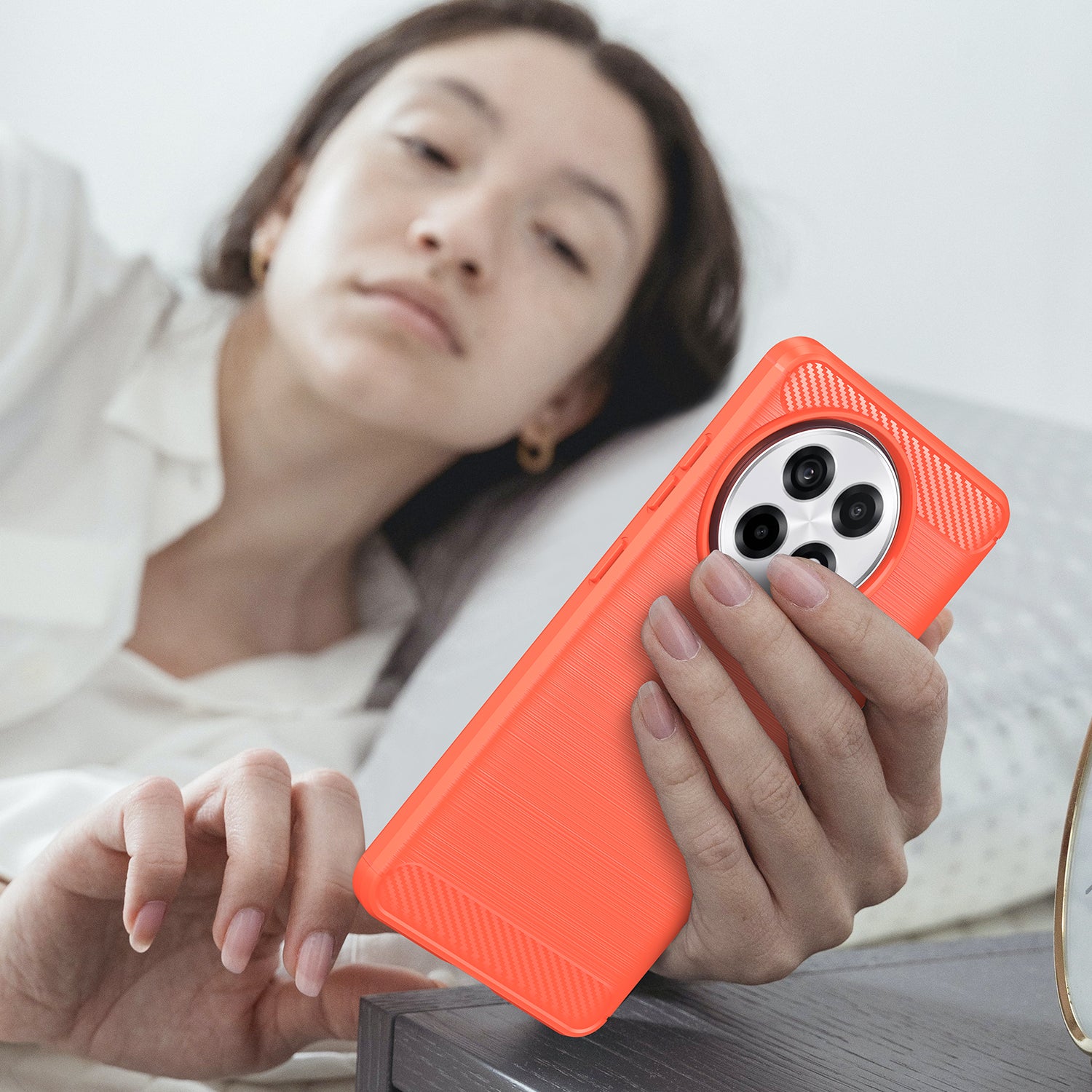 OnePlus 13R 5G Carbon Fibre TPU Case Slim Shockproof Cover Red