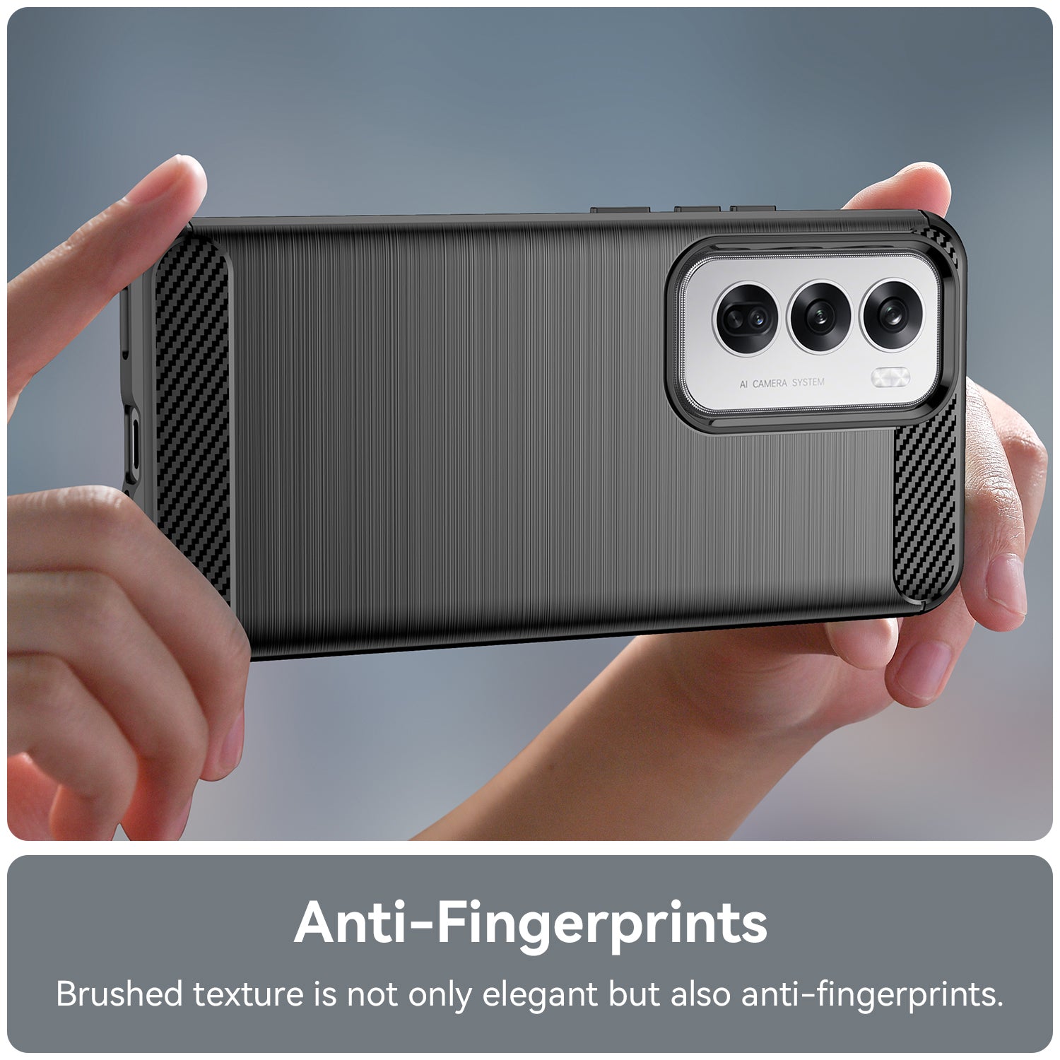 OPPO Reno 12 Carbon Fibre TPU Case Slim Shockproof Cover Black