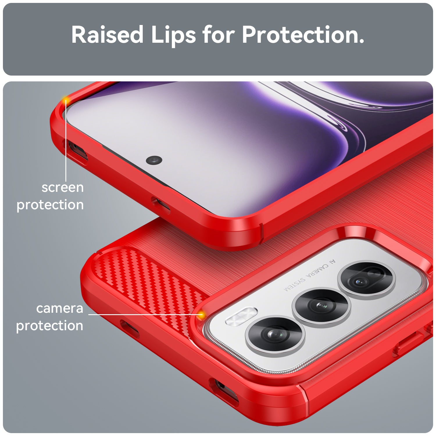 OPPO Reno 12 Pro Carbon Fibre Brushed Case (Red)