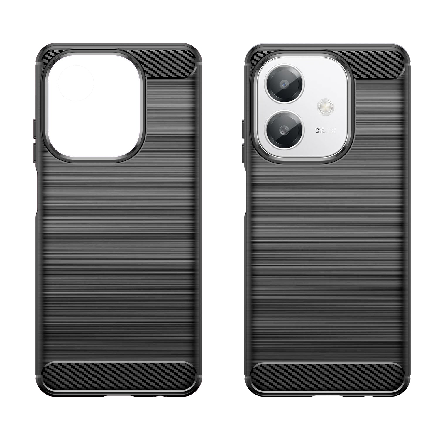 OPPO A40 4G Carbon Fibre TPU Case Slim Shockproof Cover Black