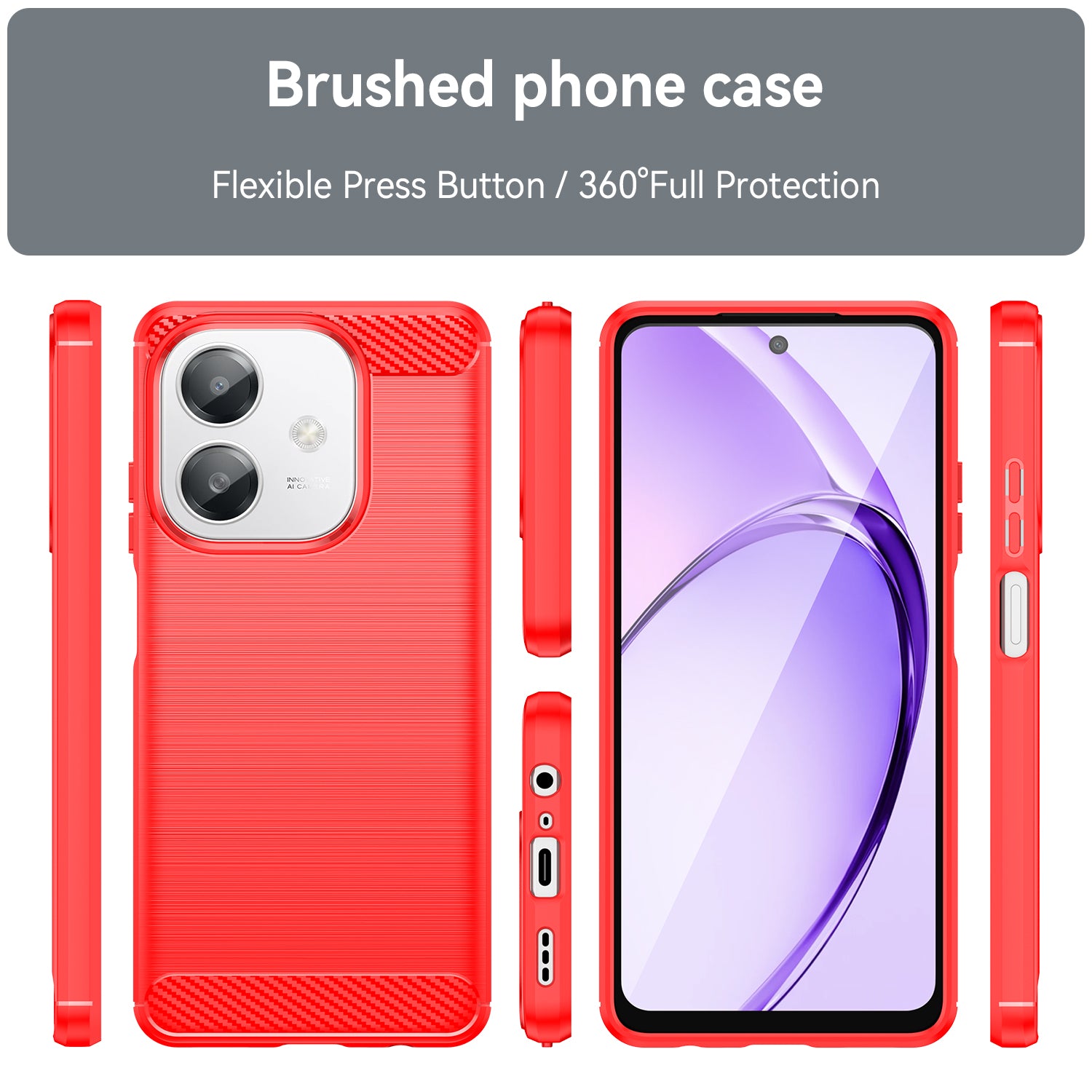 OPPO A60 5G/A3X Carbon Fibre TPU Case Slim Shockproof Cover Red