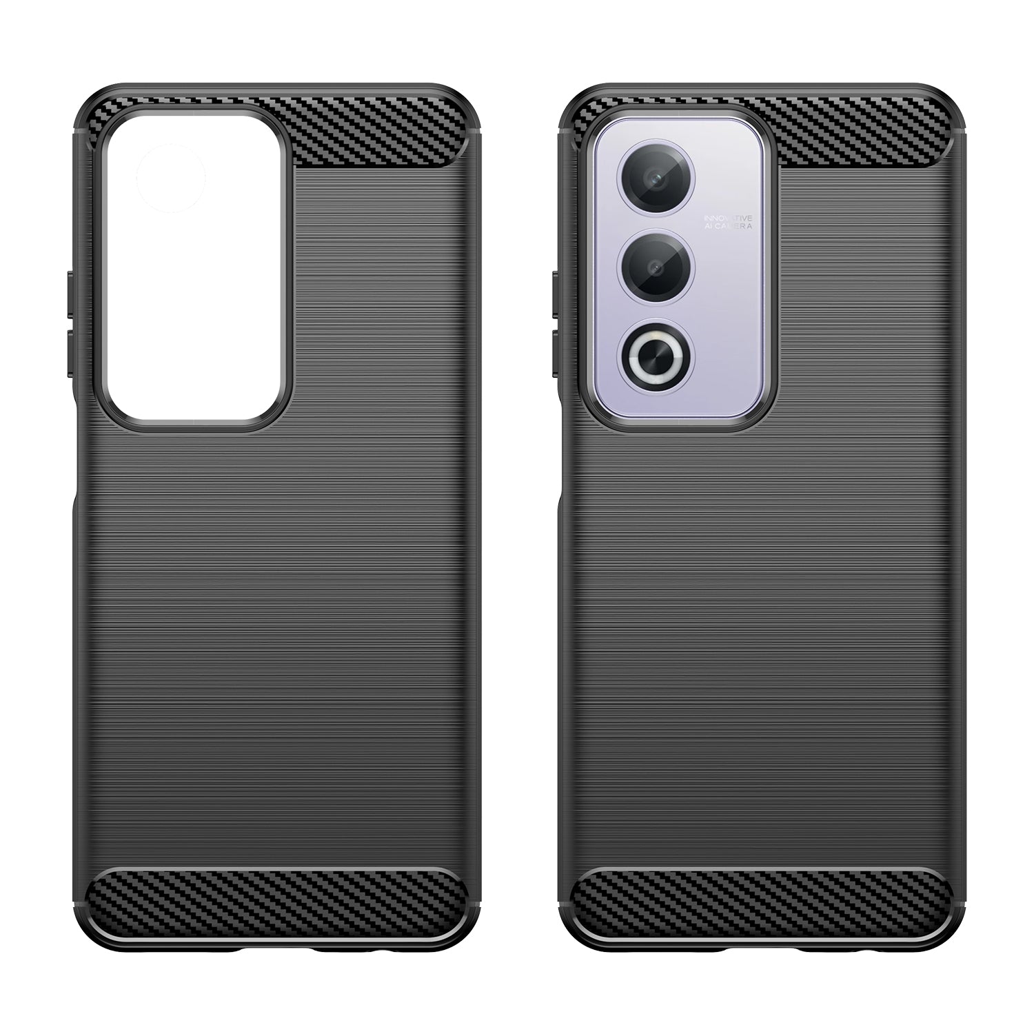OPPO A80 5G/A3Pro Carbon Fibre TPU Case Slim Shockproof Cover Black
