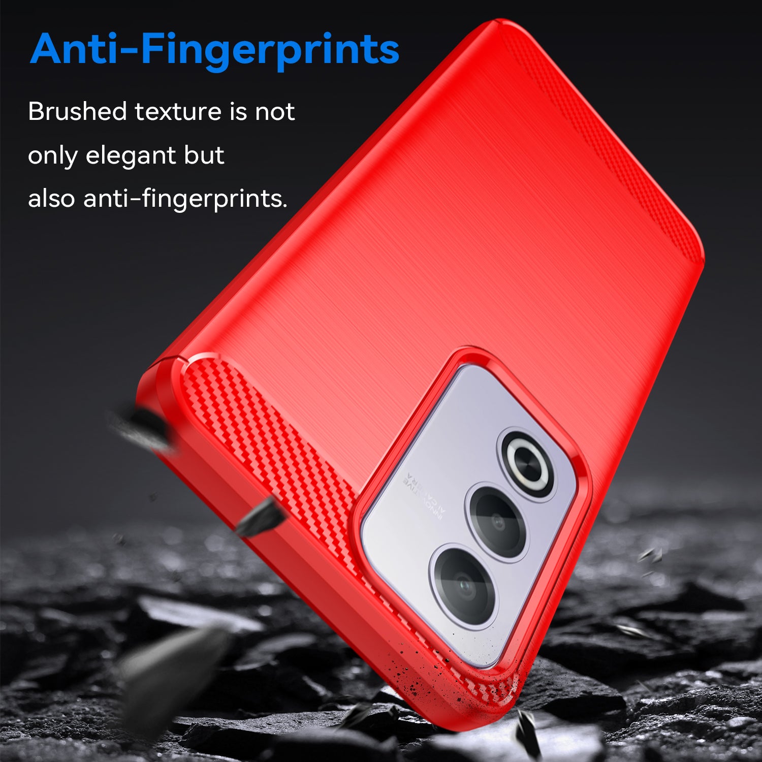 OPPO A80 5G/A3Pro Carbon Fibre TPU Case Slim Shockproof Cover Red