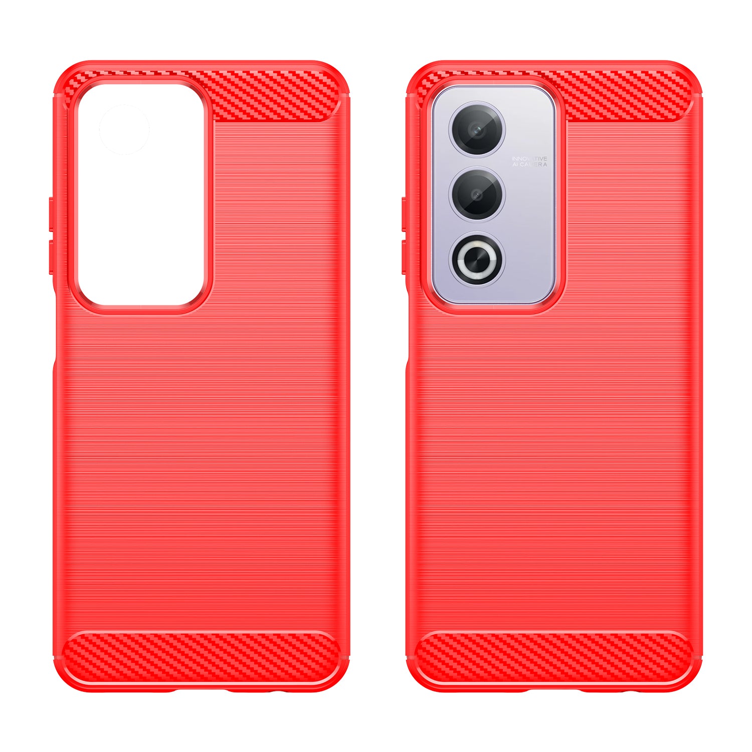 OPPO A80 5G/A3Pro Carbon Fibre TPU Case Slim Shockproof Cover Red