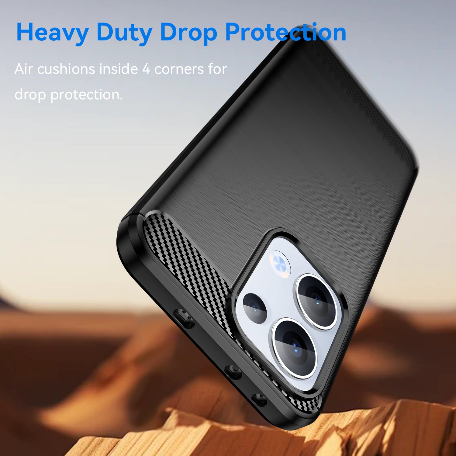 OPPO Reno 13 5G Carbon Fibre TPU Case Slim Shockproof Cover Black