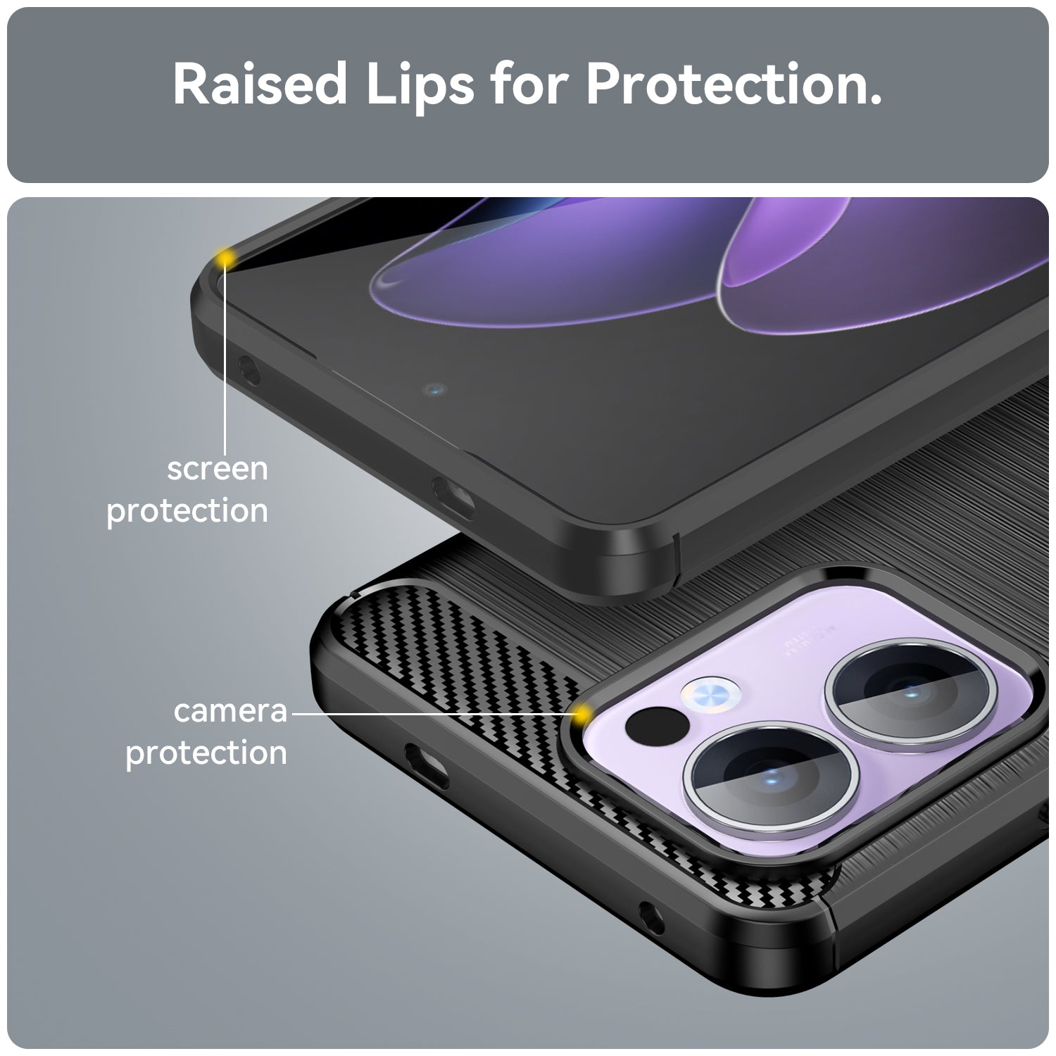 OPPO Reno 13F 5G Carbon Fibre TPU Case Slim Shockproof Cover Black