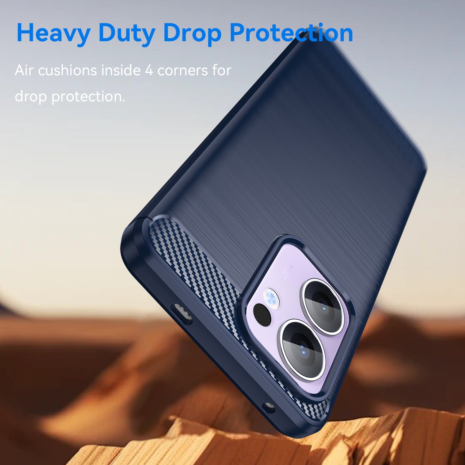 OPPO Reno 13F 5G Carbon Fibre TPU Case Slim Shockproof Cover Navy