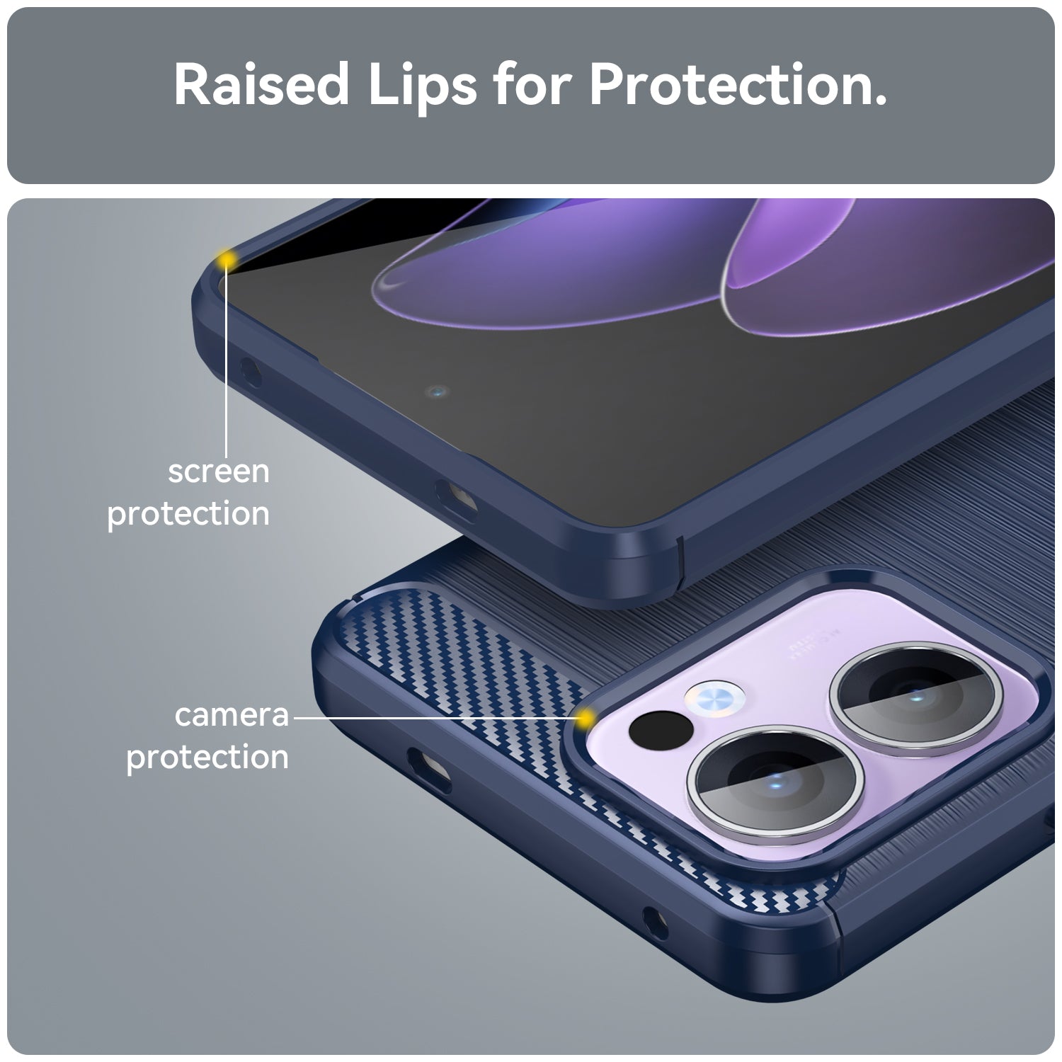 OPPO Reno 13F 5G Carbon Fibre TPU Case Slim Shockproof Cover Navy