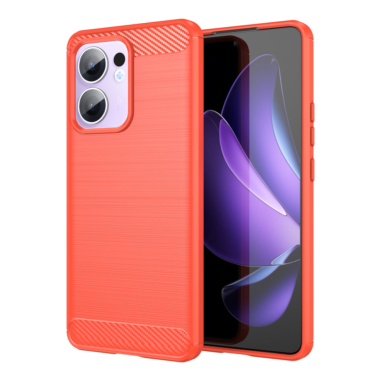 OPPO Reno 13F 5G Carbon Fibre TPU Case Slim Shockproof Cover Red