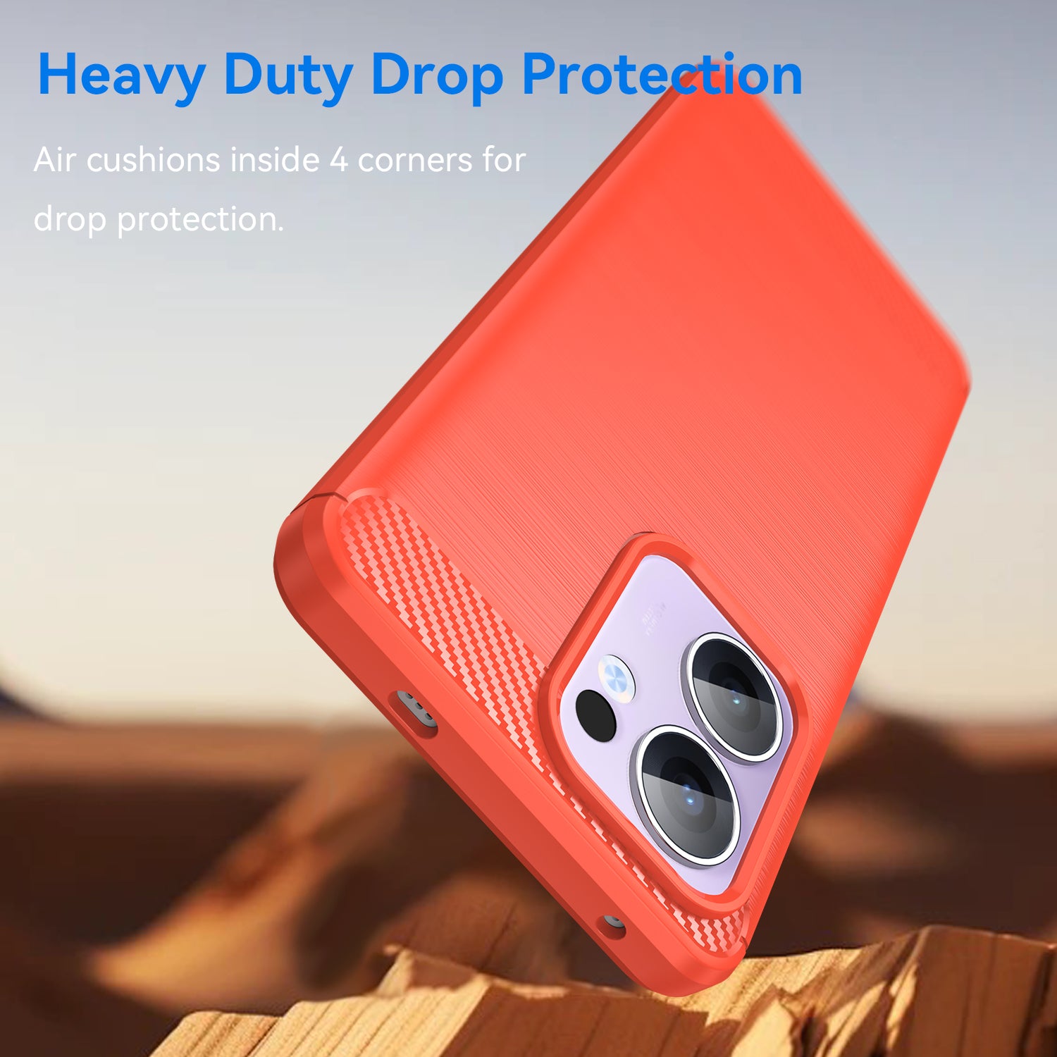 OPPO Reno 13F 5G Carbon Fibre TPU Case Slim Shockproof Cover Red