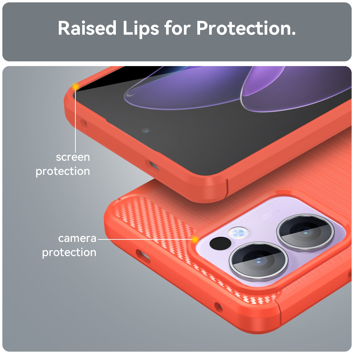 OPPO Reno 13F 5G Carbon Fibre TPU Case Slim Shockproof Cover Red