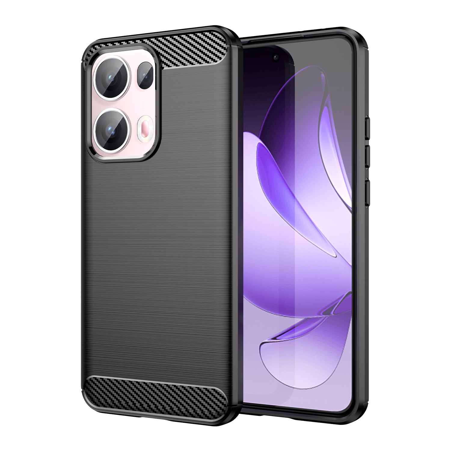 OPPO Reno 13Pro 5G Carbon Fibre TPU Case Slim Shockproof Cover Black
