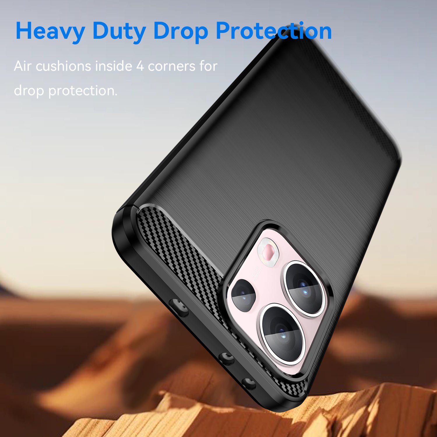 OPPO Reno 13Pro 5G Carbon Fibre TPU Case Slim Shockproof Cover Black