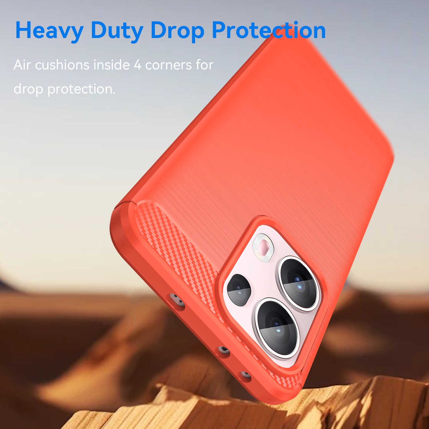 OPPO Reno 13Pro 5G Carbon Fibre TPU Case Slim Shockproof Cover Red