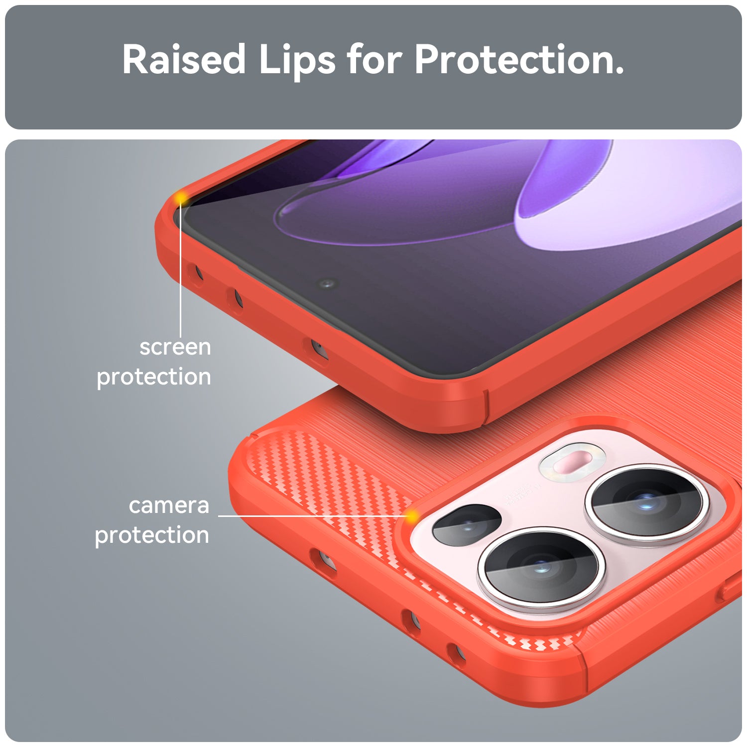 OPPO Reno 13Pro 5G Carbon Fibre TPU Case Slim Shockproof Cover Red