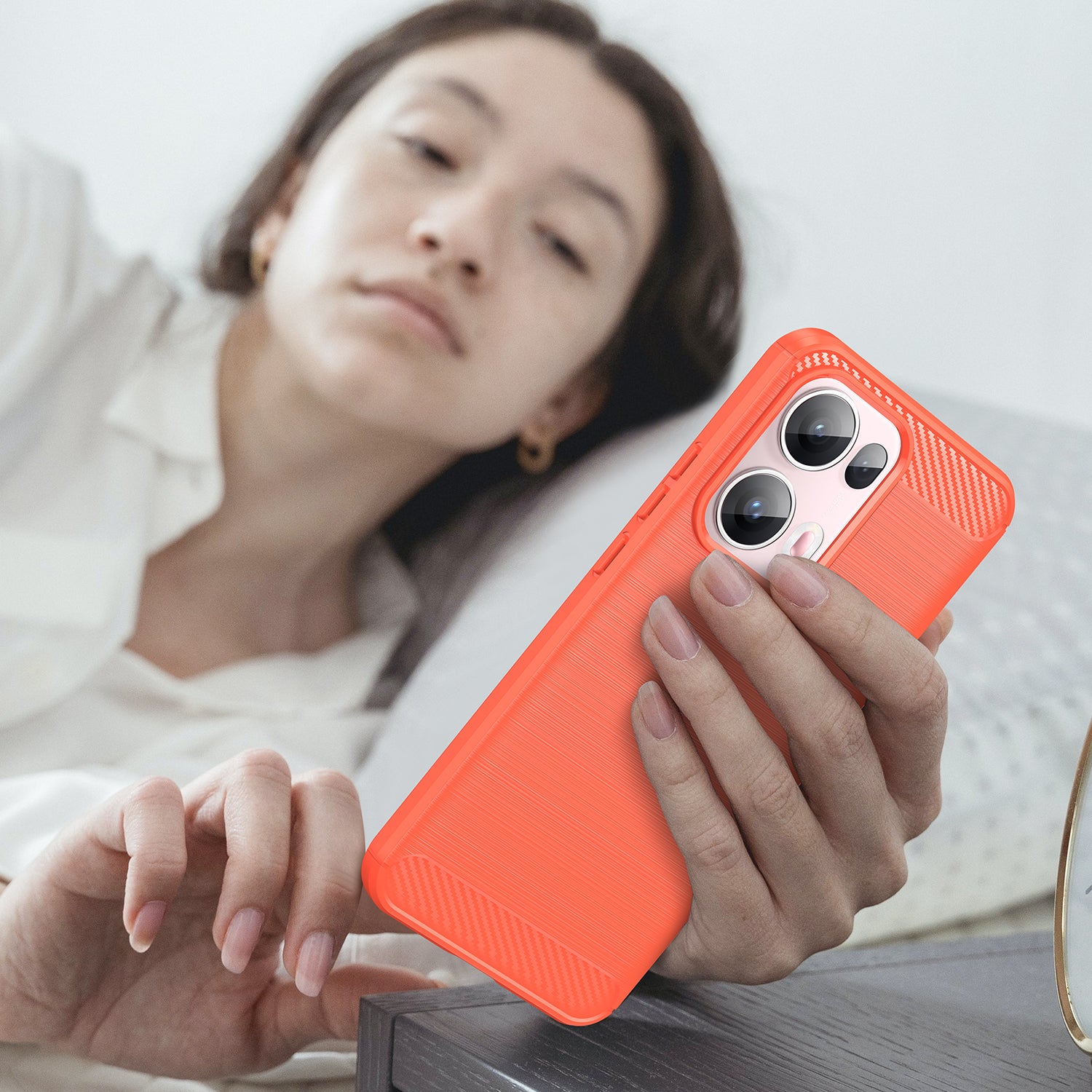 OPPO Reno 13Pro 5G Carbon Fibre TPU Case Slim Shockproof Cover Red