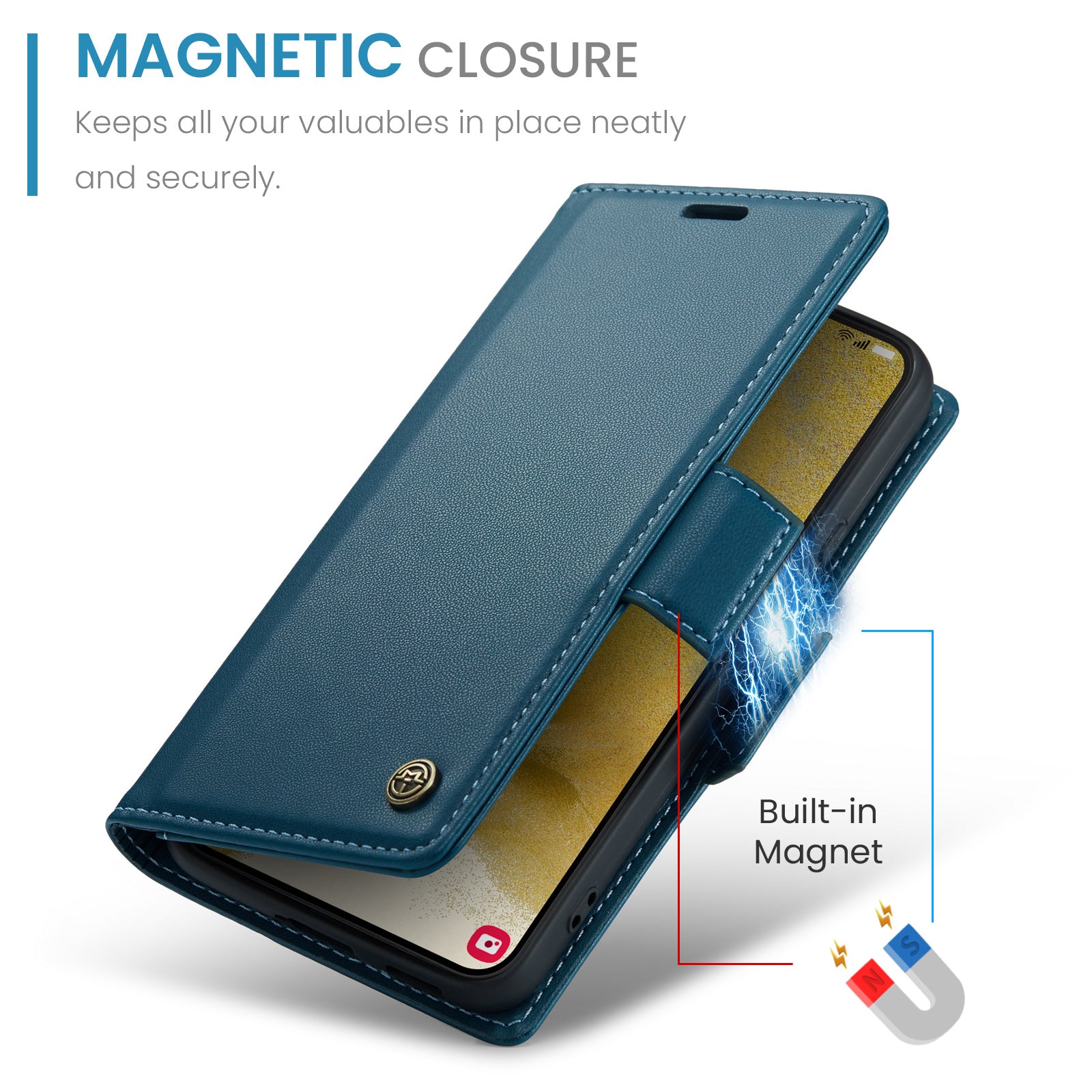 Samsung Galaxy S22 CaseMe 023 Wallet Flip Cover, RFID Protection, Card Holder